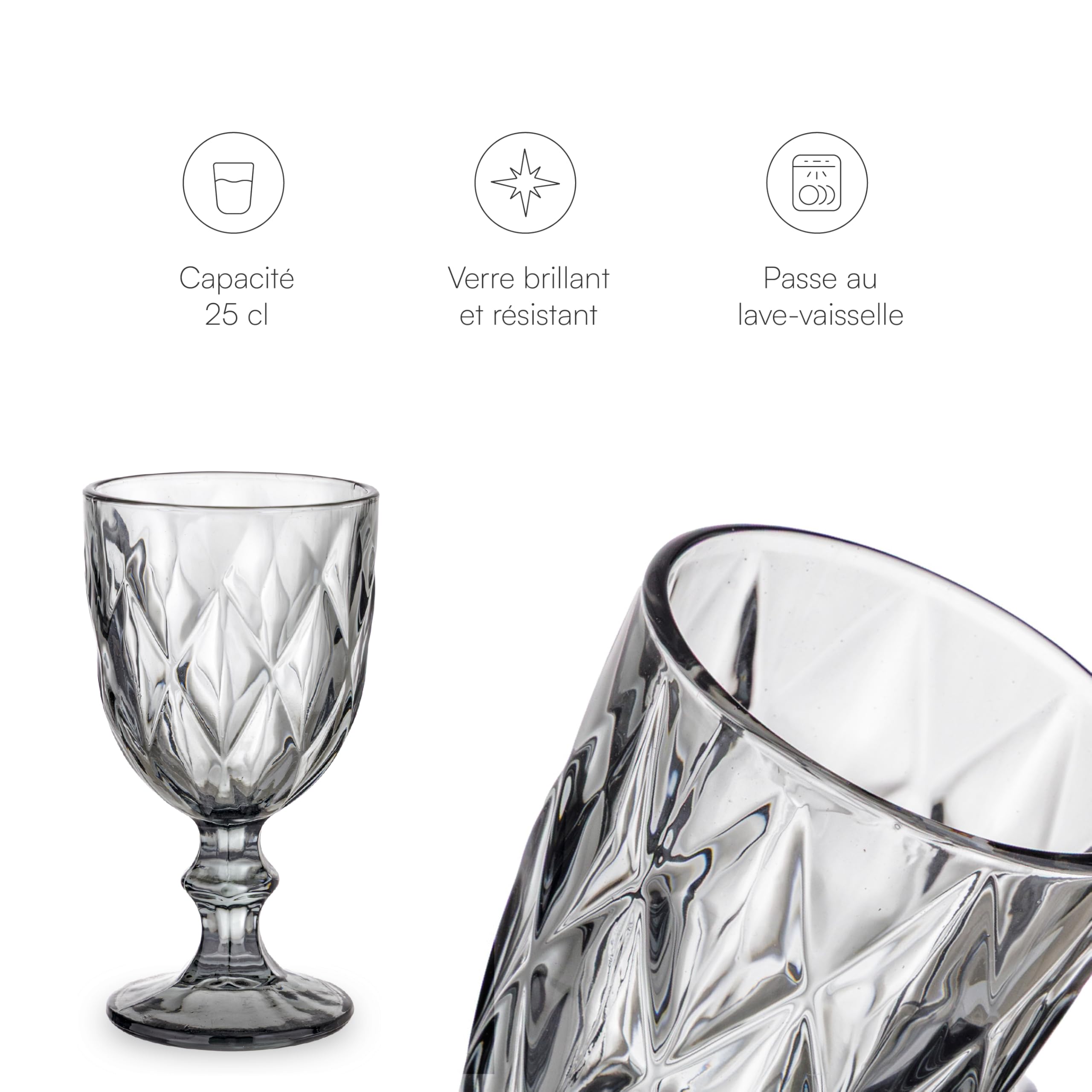 baroni-home-cucina-lot-6-verres-diamant-fum-25-cl image 4