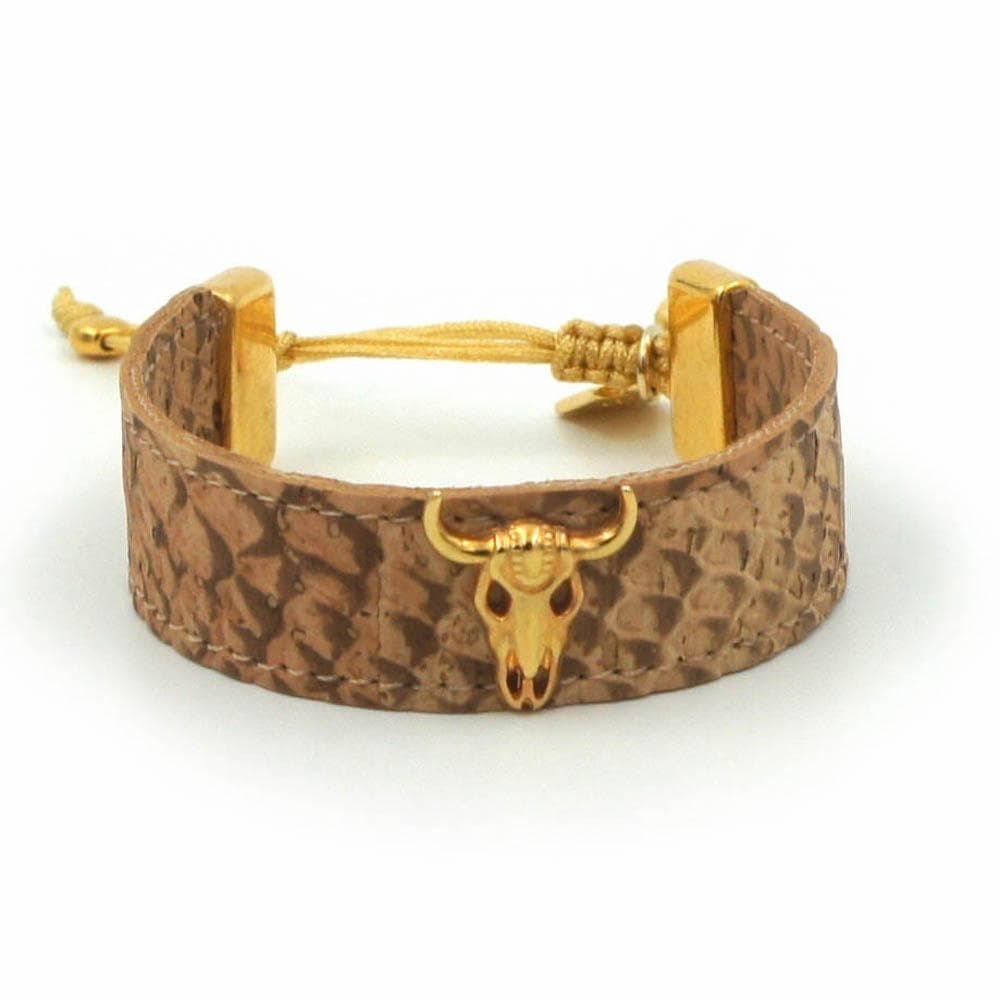 luisa-paix-o-bracelet-li-ge-beige-bull-dor-taureau image 3