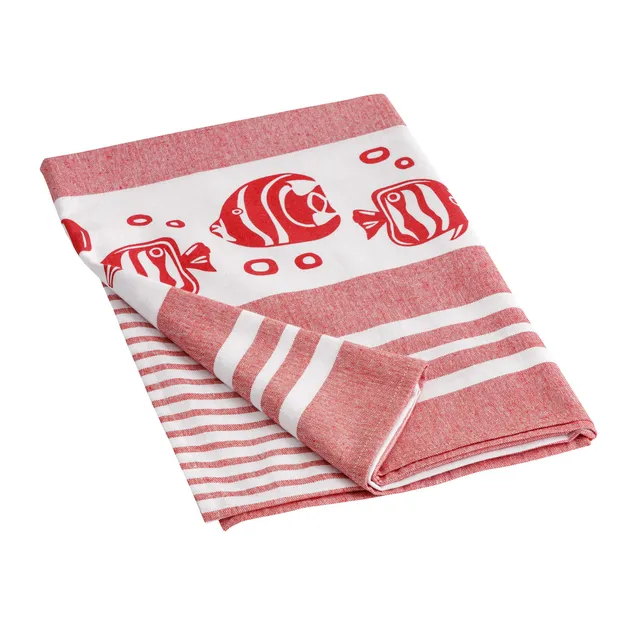 baroni-home-outdoor-serviette-plage-poissons-rouges-90x170cm image 1
