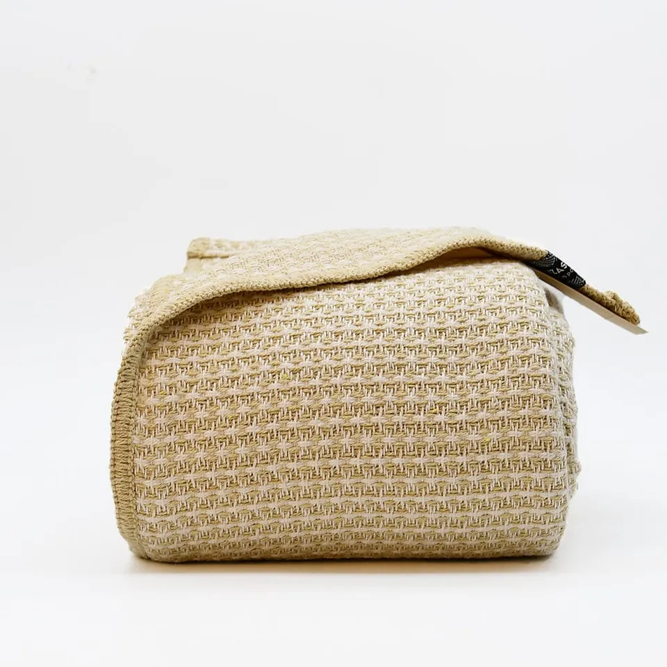 luisa-paix-o-maxi-plaid-coton-beige-220x170-tissage-main image 1