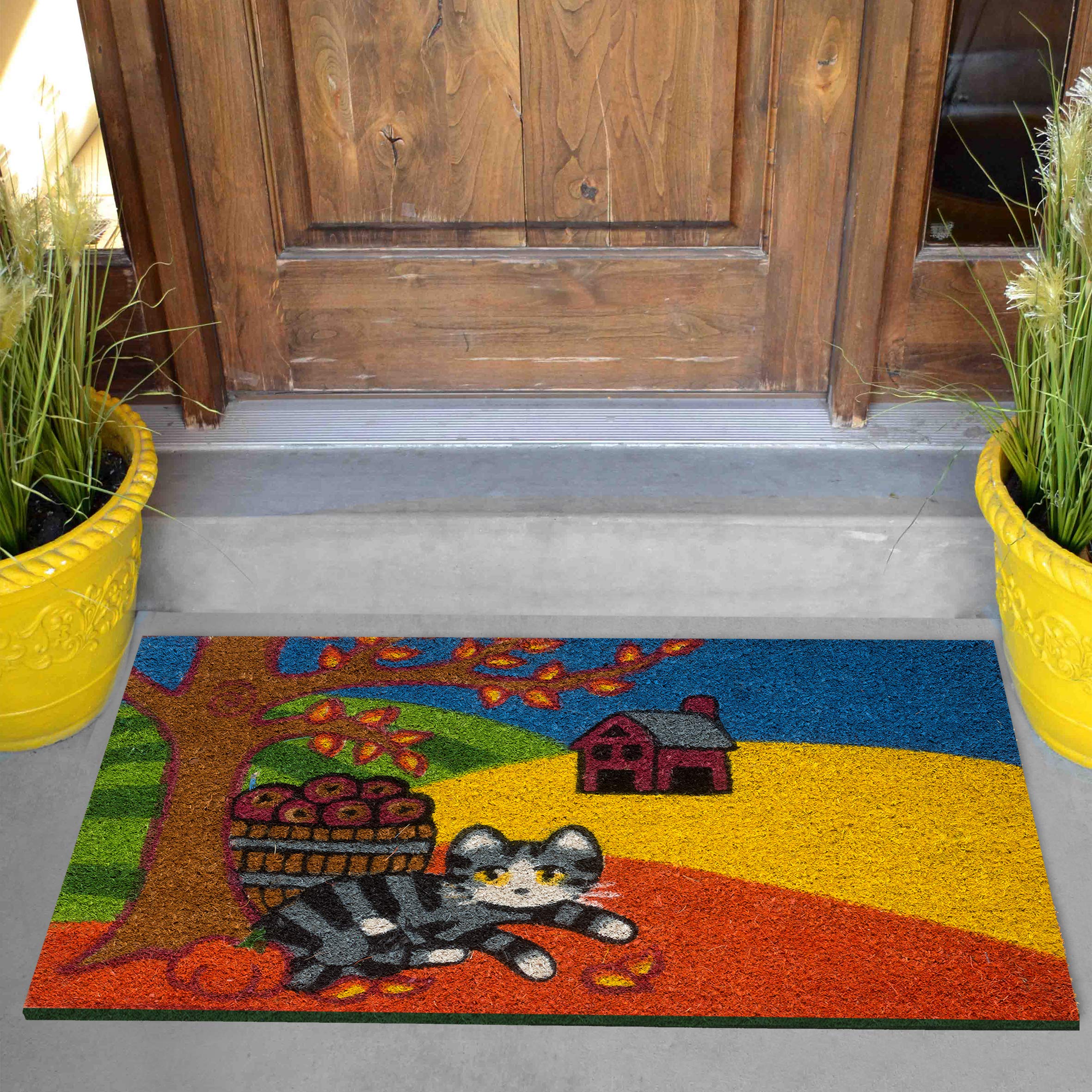 baroni-home-tessile-casa-paillasson-coco-chat-gris-automne-60x40 image 2