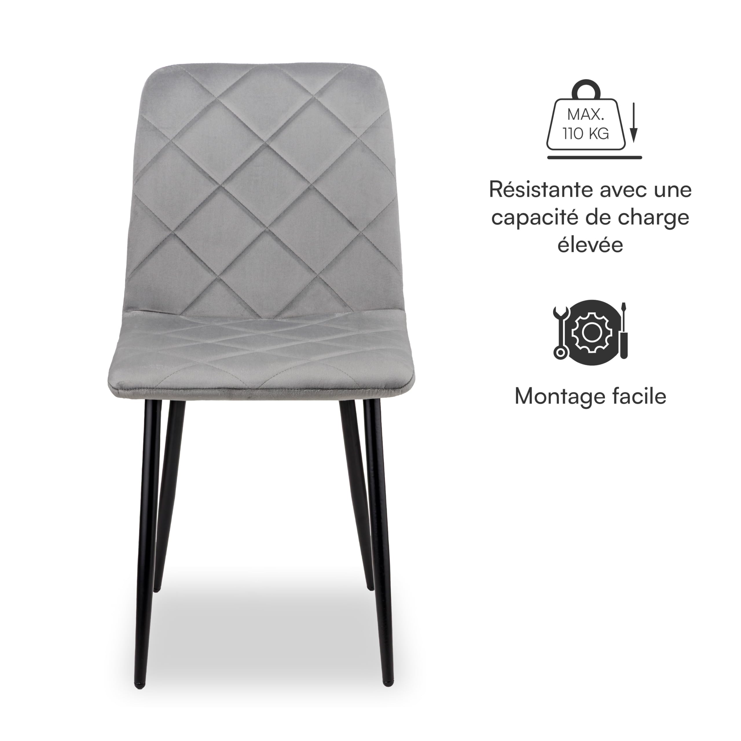 baroni-home-sedie-chaise-velours-gris-pieds-fer-52x44x85 image 5