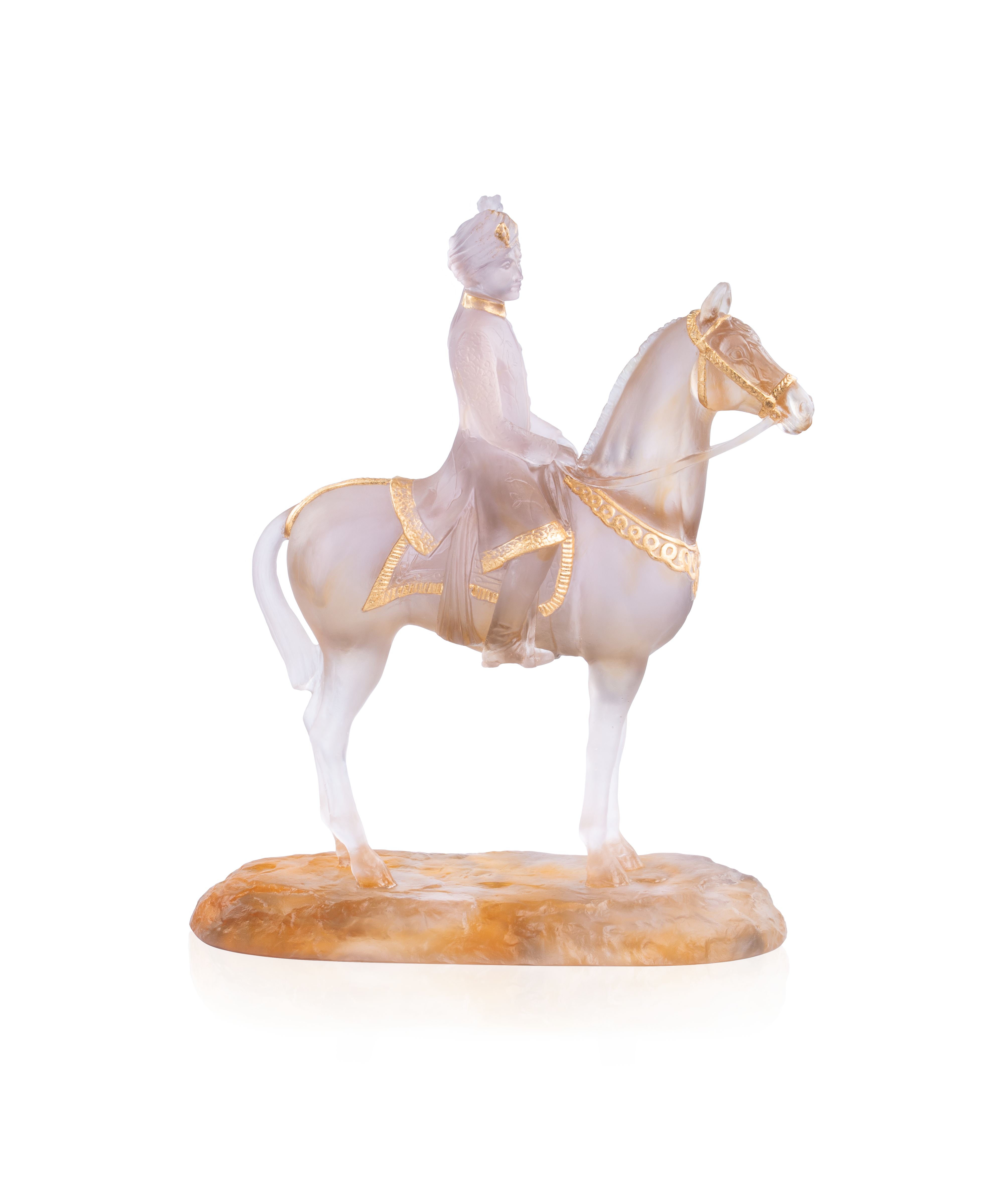 daum-cavalier-marwari-sculpture-cheval-cristal-dor-75ex image 1