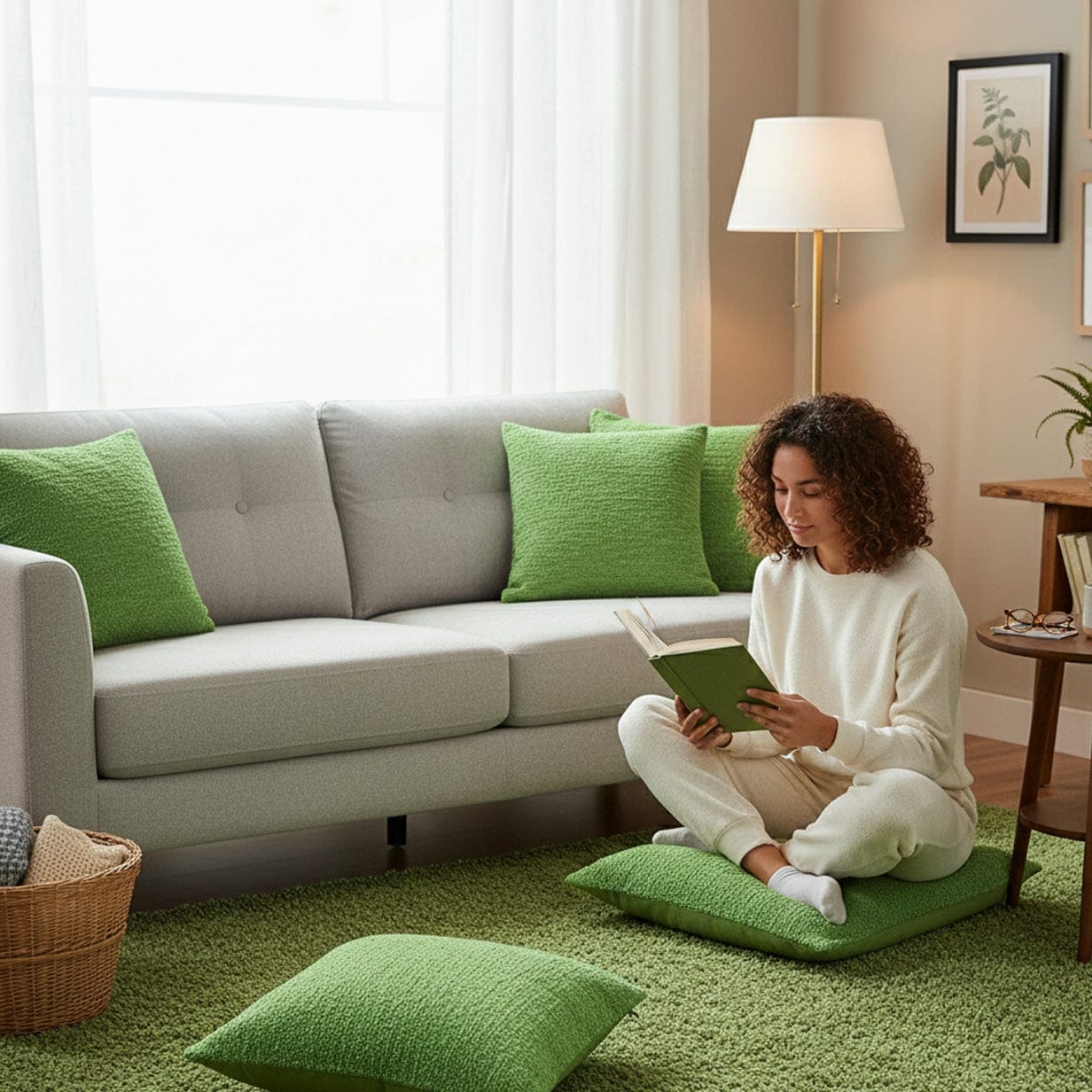 luisa-paix-o-linge-de-maison-du-portugal-housse-de-coussin-60x60-vert-moyen image 2