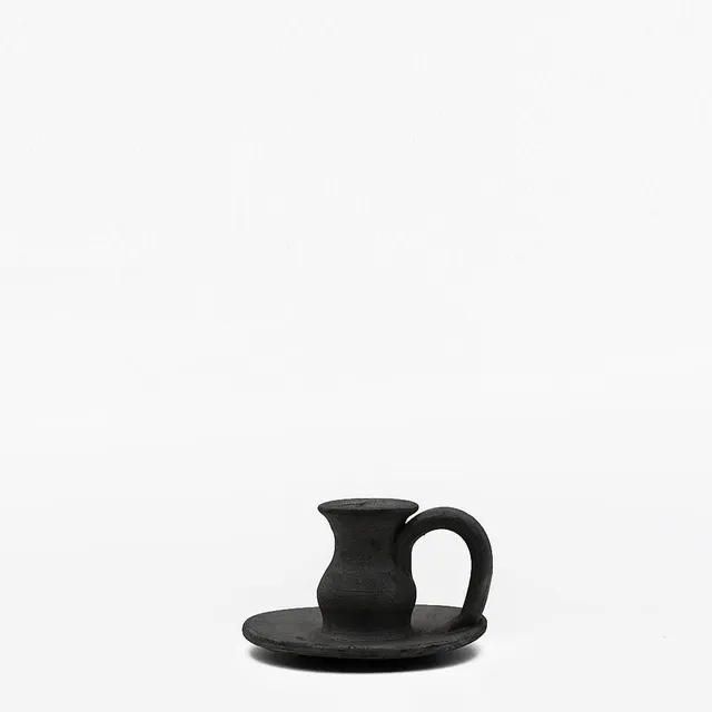luisa-paix-o-bisalh-es-porte-bougie-terre-cuite-noire image 1