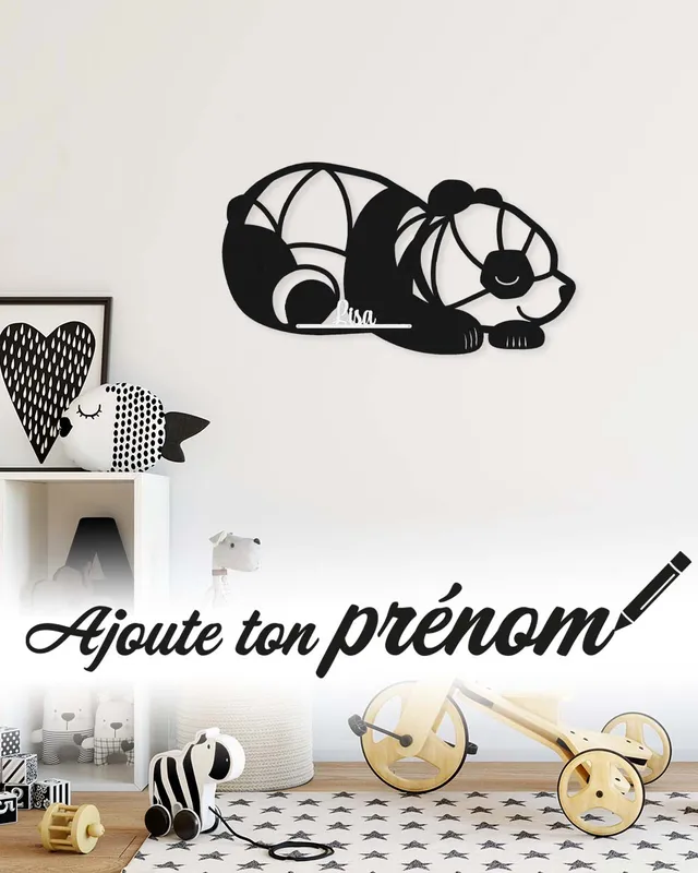 je-suis-art-one-line-panda-d-coration-murale-m-tal-animal image 1