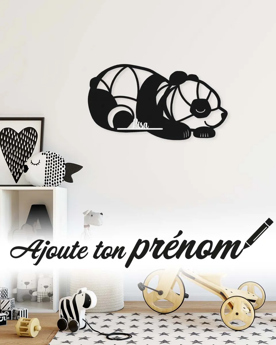 je-suis-art-one-line-panda-d-coration-murale-m-tal-animal image 1
