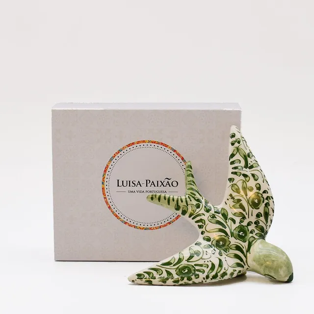 luisa-paix-o-coimbra-hirondelle-c-ramique-verte-coffret-12-cm image 1