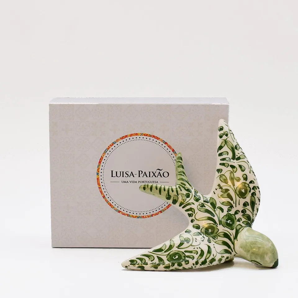 luisa-paix-o-coimbra-hirondelle-c-ramique-verte-coffret-12-cm image 1