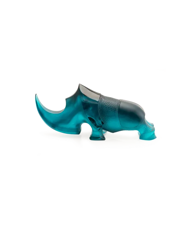 daum-univers-animalier-rhinoc-ros-ongava-bleu-sculpture-cristal-125-ex image 1