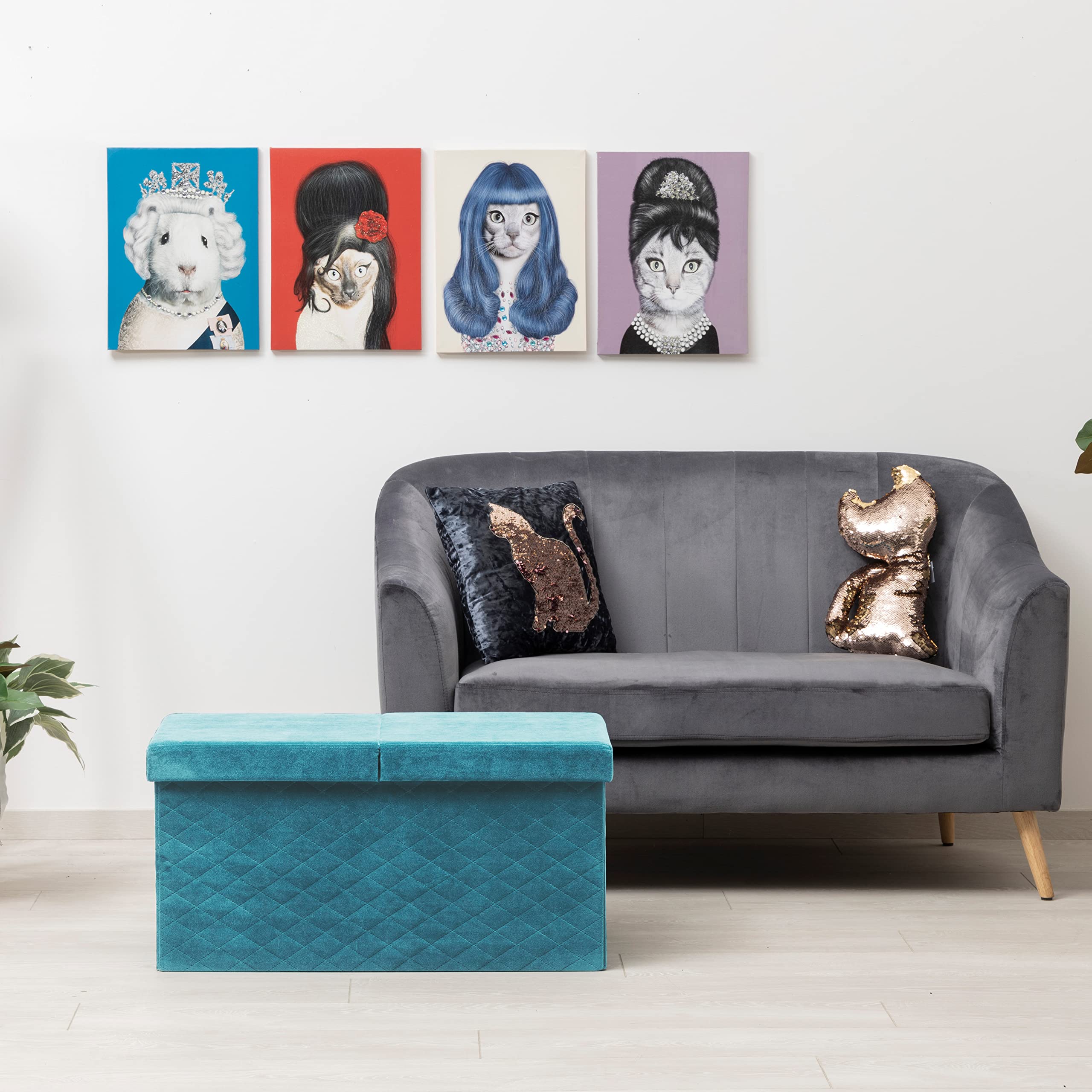 baroni-home-pouf-e-cassapanche-coffre-velours-bleu-p-trole-76cm-pliable image 7