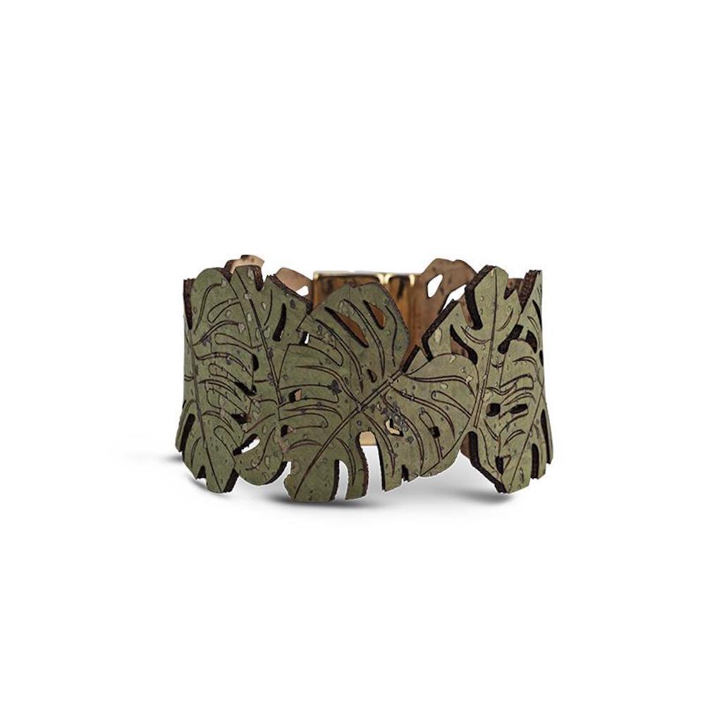 luisa-paix-o-tropic-bracelet-li-ge-vert-4cm image 2