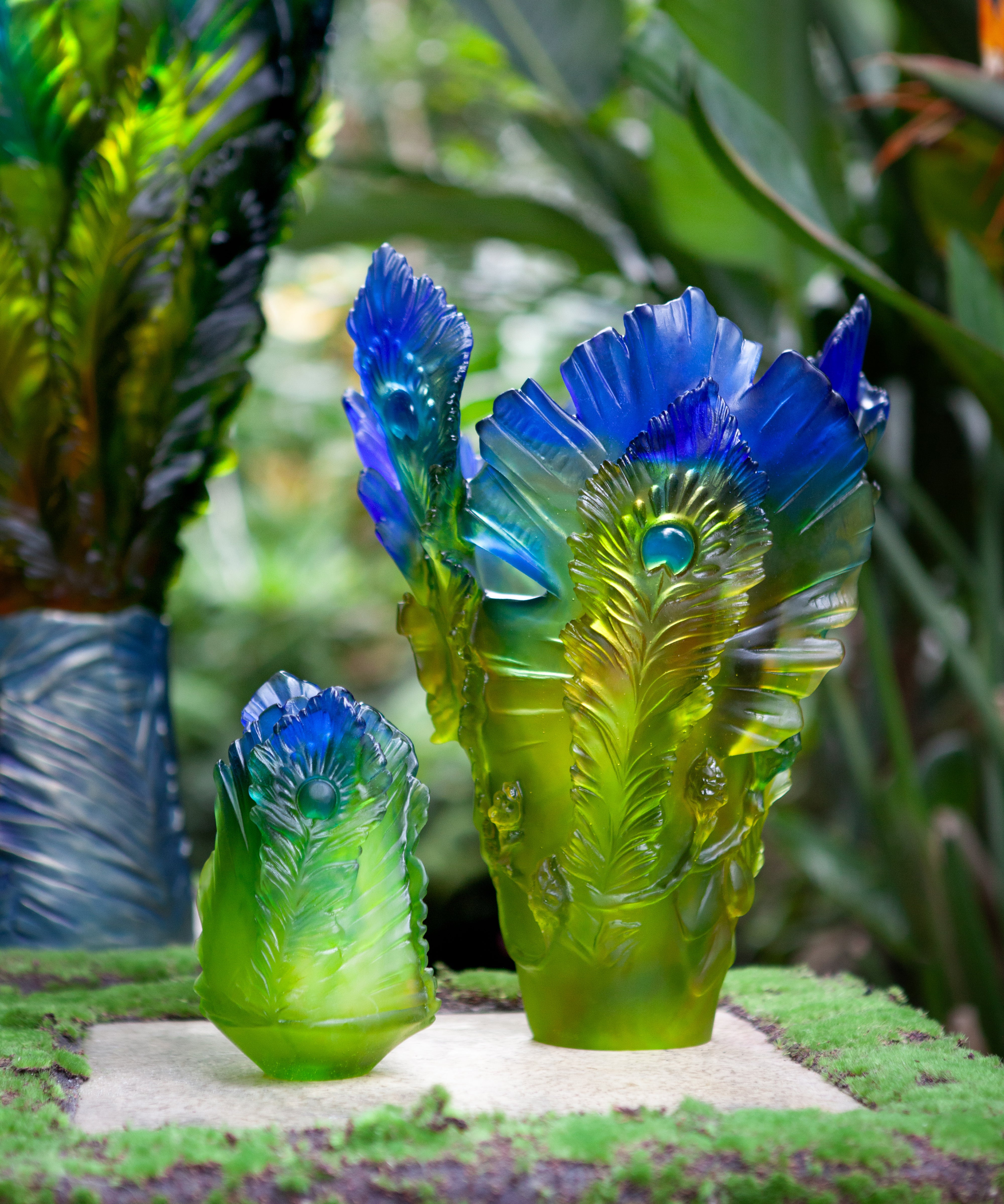 daum-univers-v-g-tal-fleur-de-paon-exotique-vase-petit-mod-le-cristal image 4