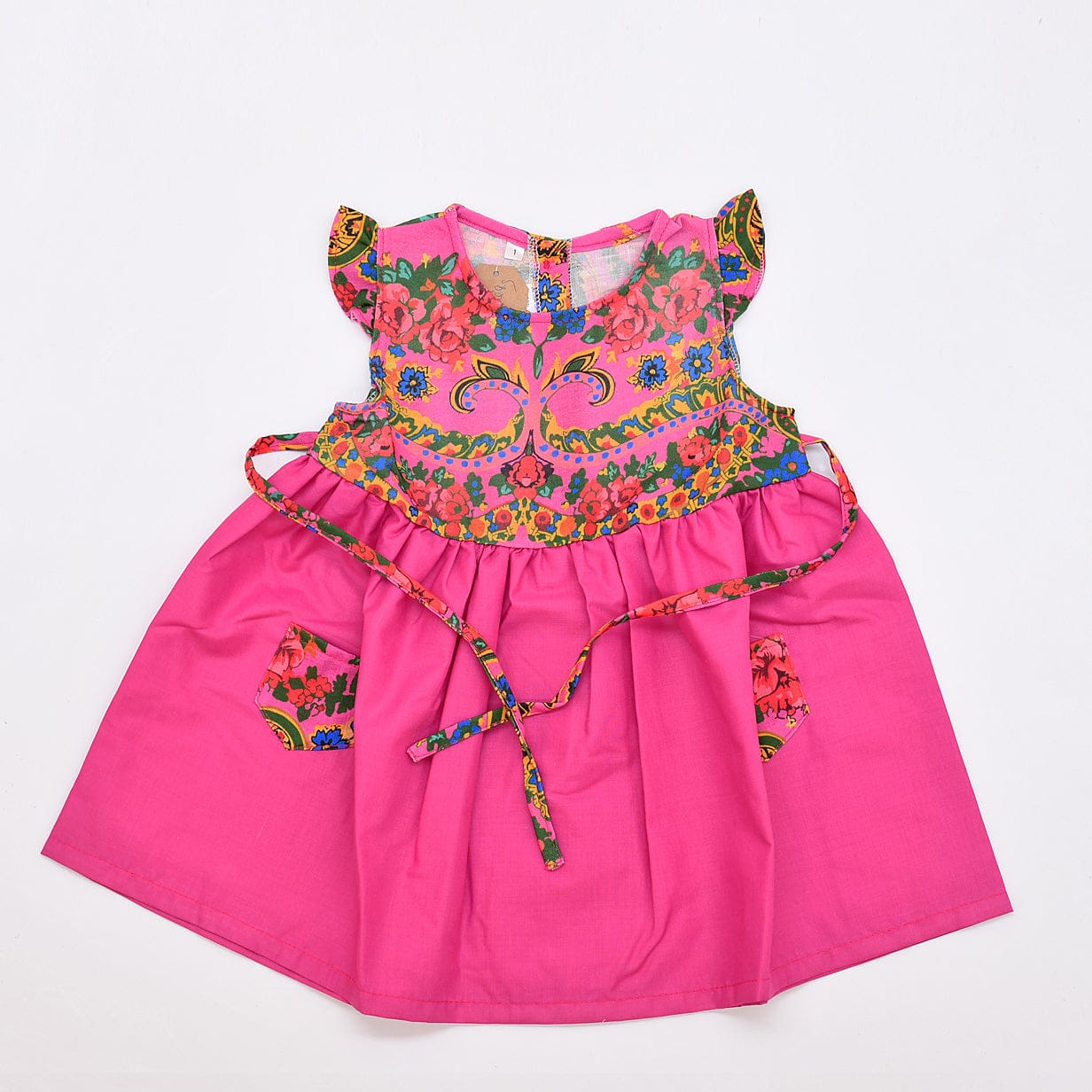 luisa-paix-o-robe-enfant-viana-rose-coton-2-ans-motifs-floraux image 1