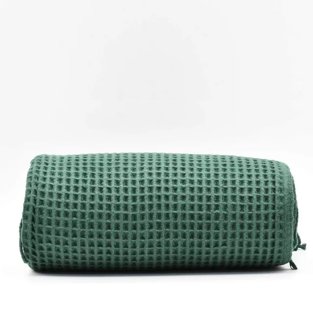 luisa-paix-o-plaid-coton-gaufr-vert-fonc-200x140 image 1