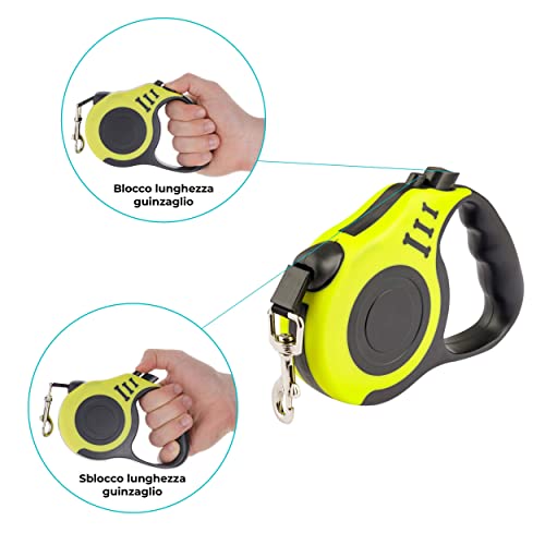baroni-home-pet-laisse-r-tractable-5m-jaune-nylon-50kg image 8