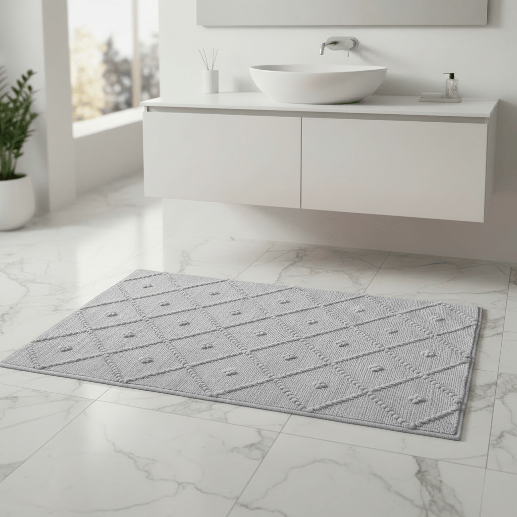 luisa-paix-o-tapis-salle-de-bain-gris-100x50cm-coton image 2