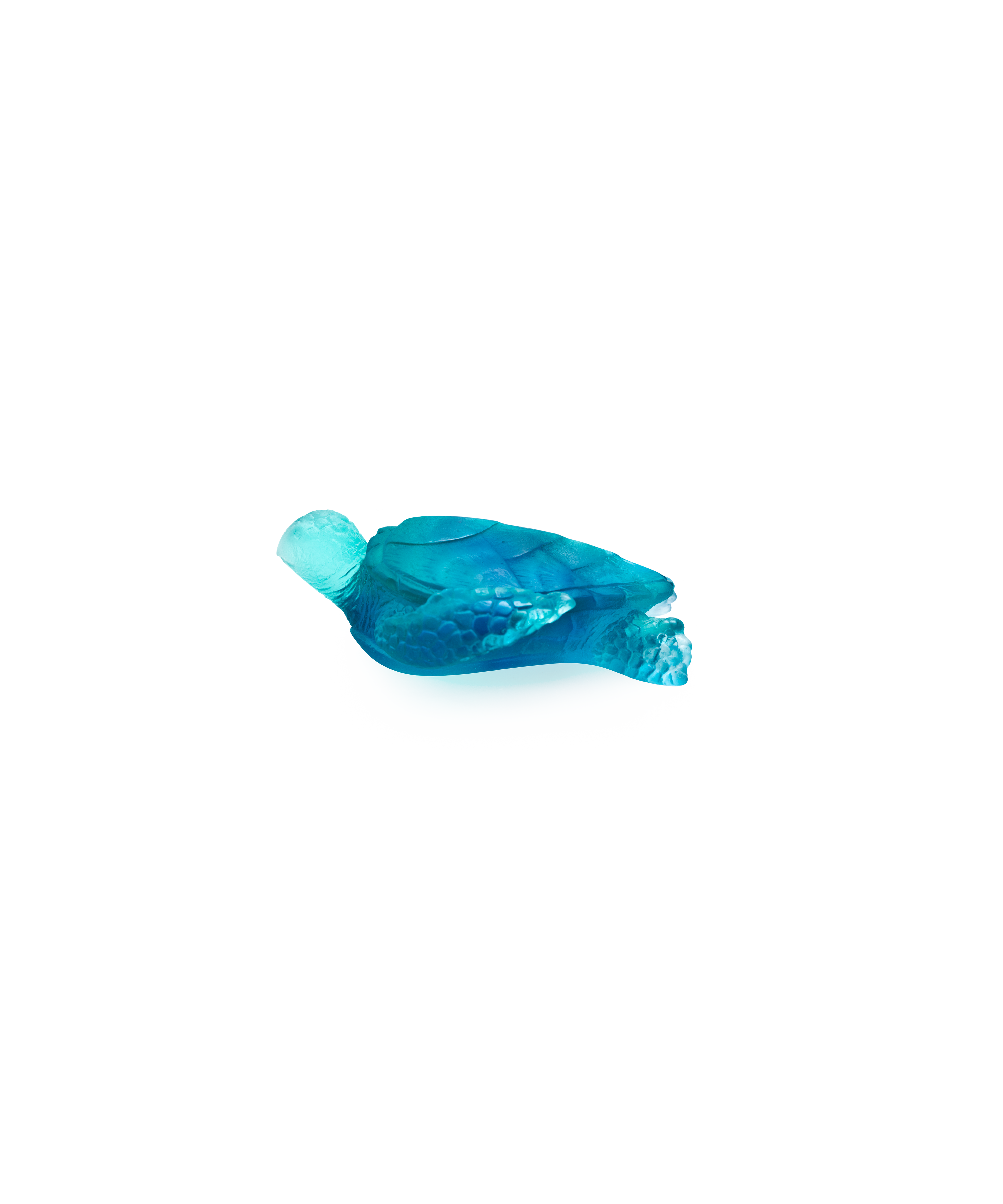 daum-univers-animalier-mer-de-corail-tortue-sculpture-p-te-de-verre-bleue image 1