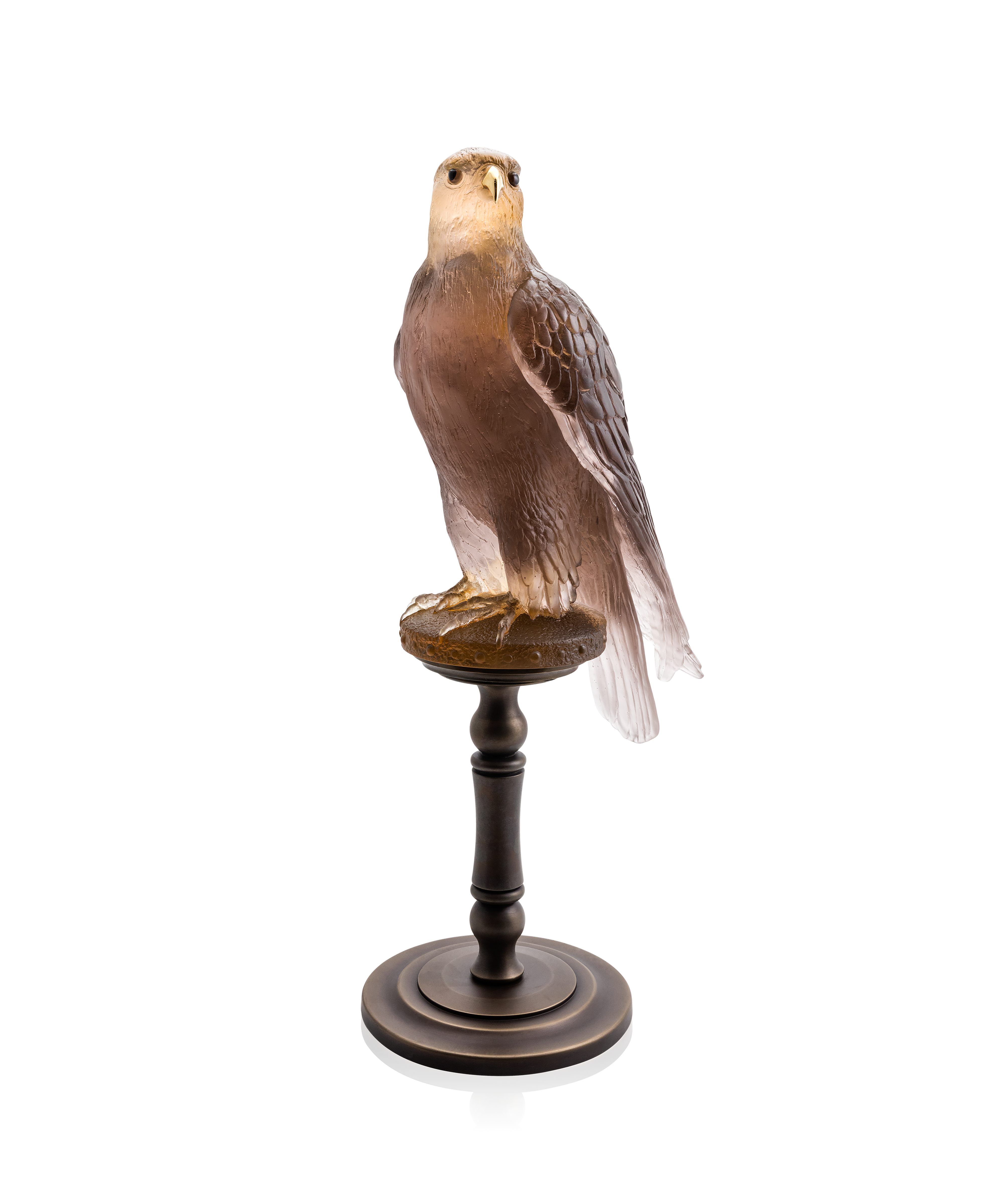 daum-animalier-faucon-gerfaut-ambre-rose-oiseau-125-ex image 1