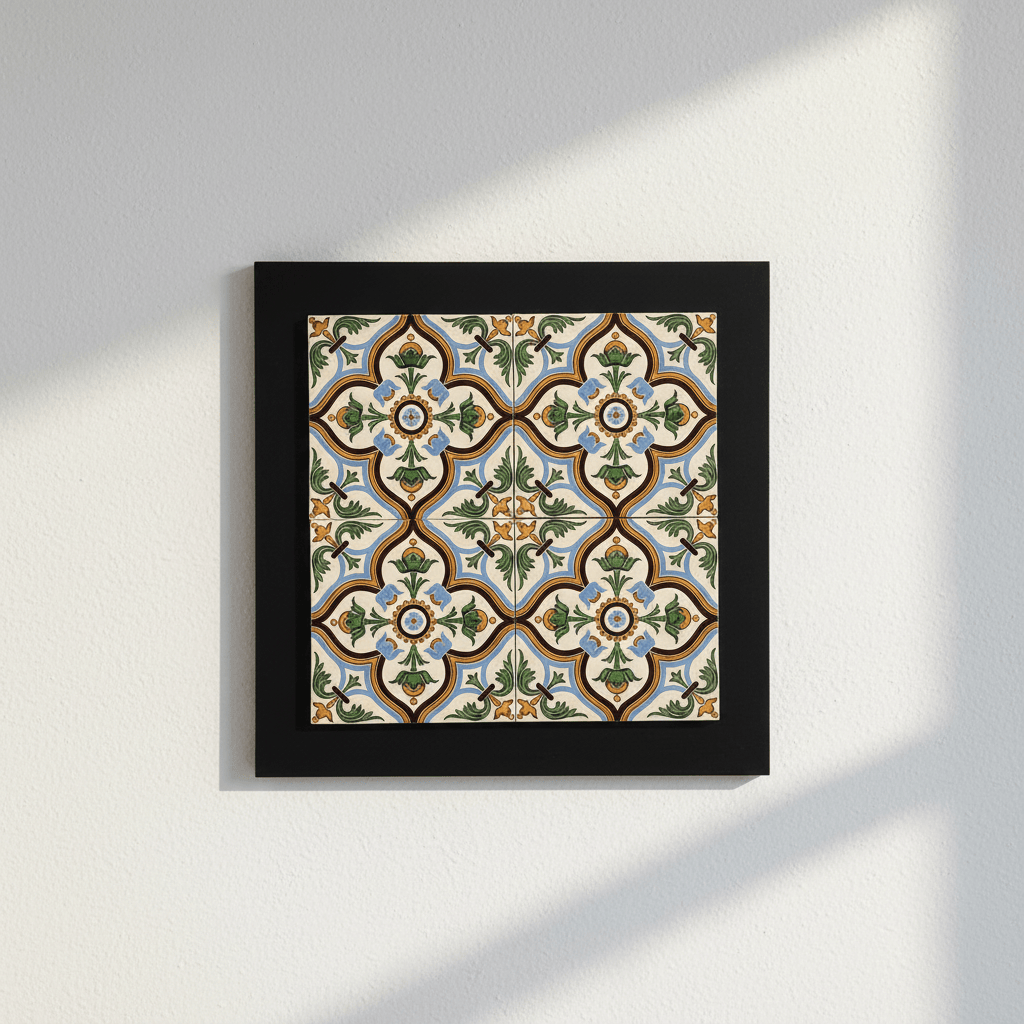 luisa-paix-o-azulejos-hispano-maure-14x14cm-carreau-relief-fait-main-3 image 3