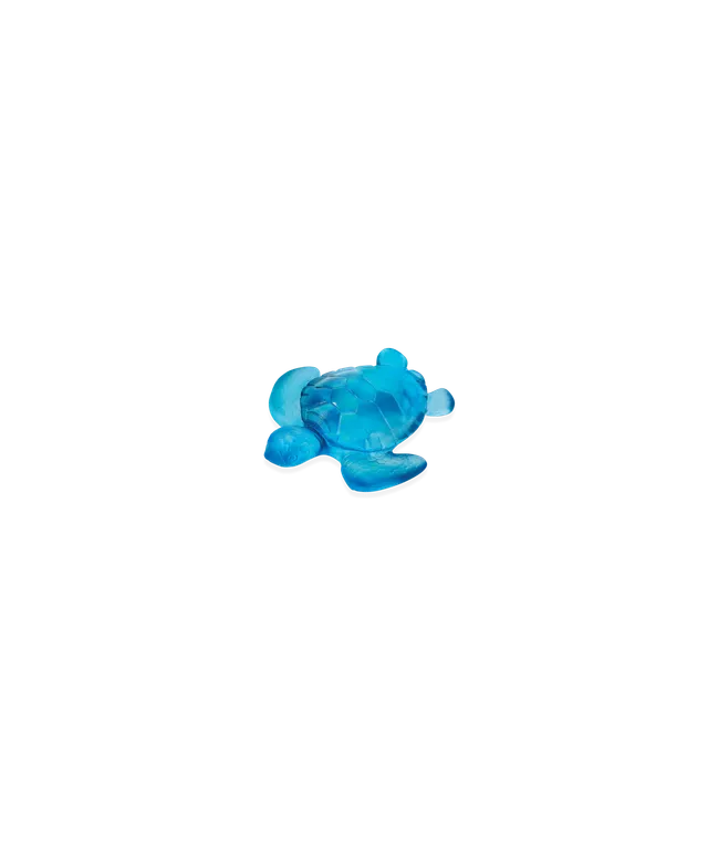 daum-mini-tortue-sculpture-bleue-cristal-animalier image 1