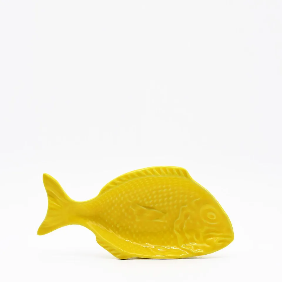 luisa-paix-o-vaisselle-plat-poisson-25cm-jaune-c-ramique image 1