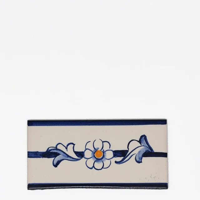 luisa-paix-o-frise-azulejo-15x7-5cm-fa-ence-peinte-main-2 image 1