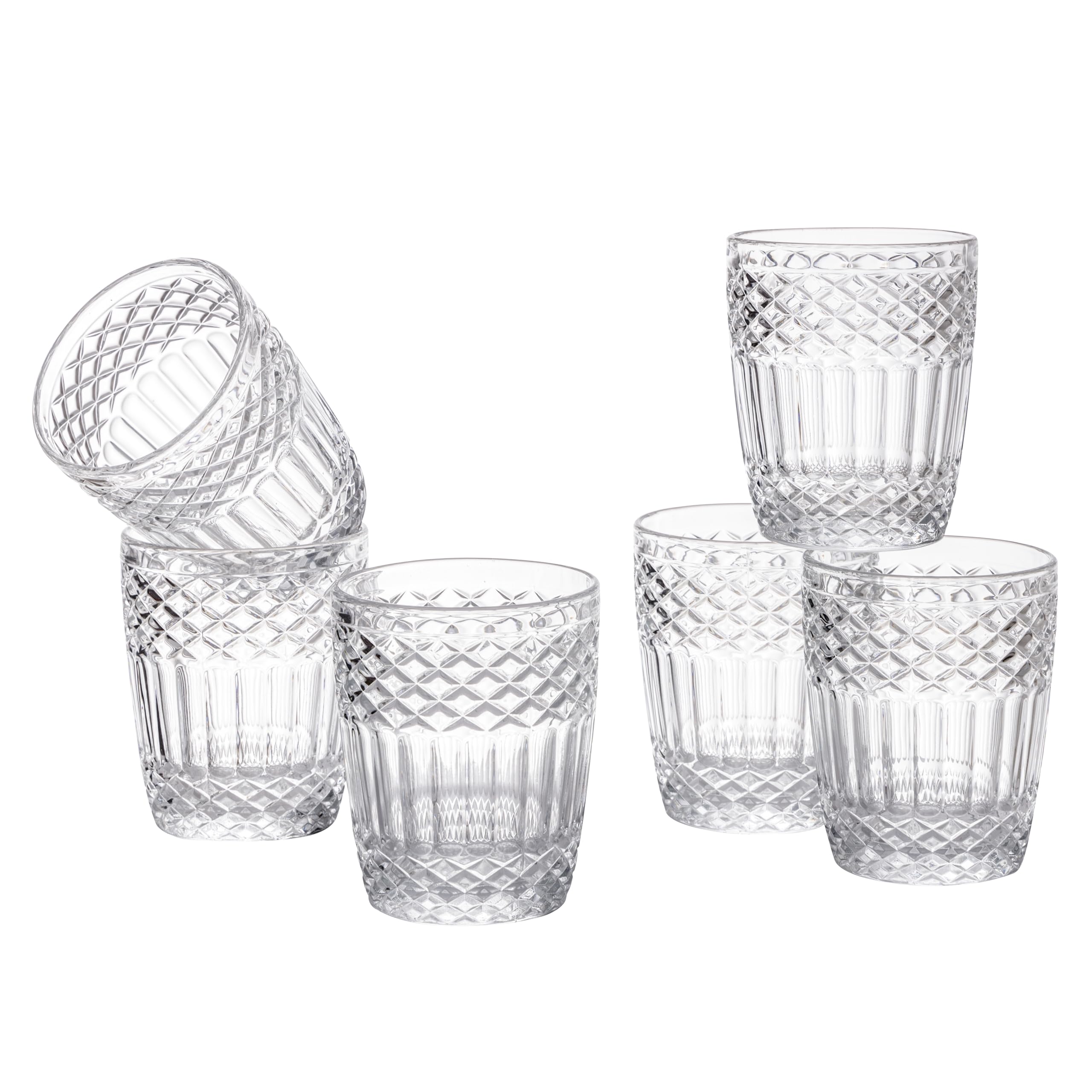 baroni-home-cucina-set-6-verres-relief-transparents-30-cl image 1