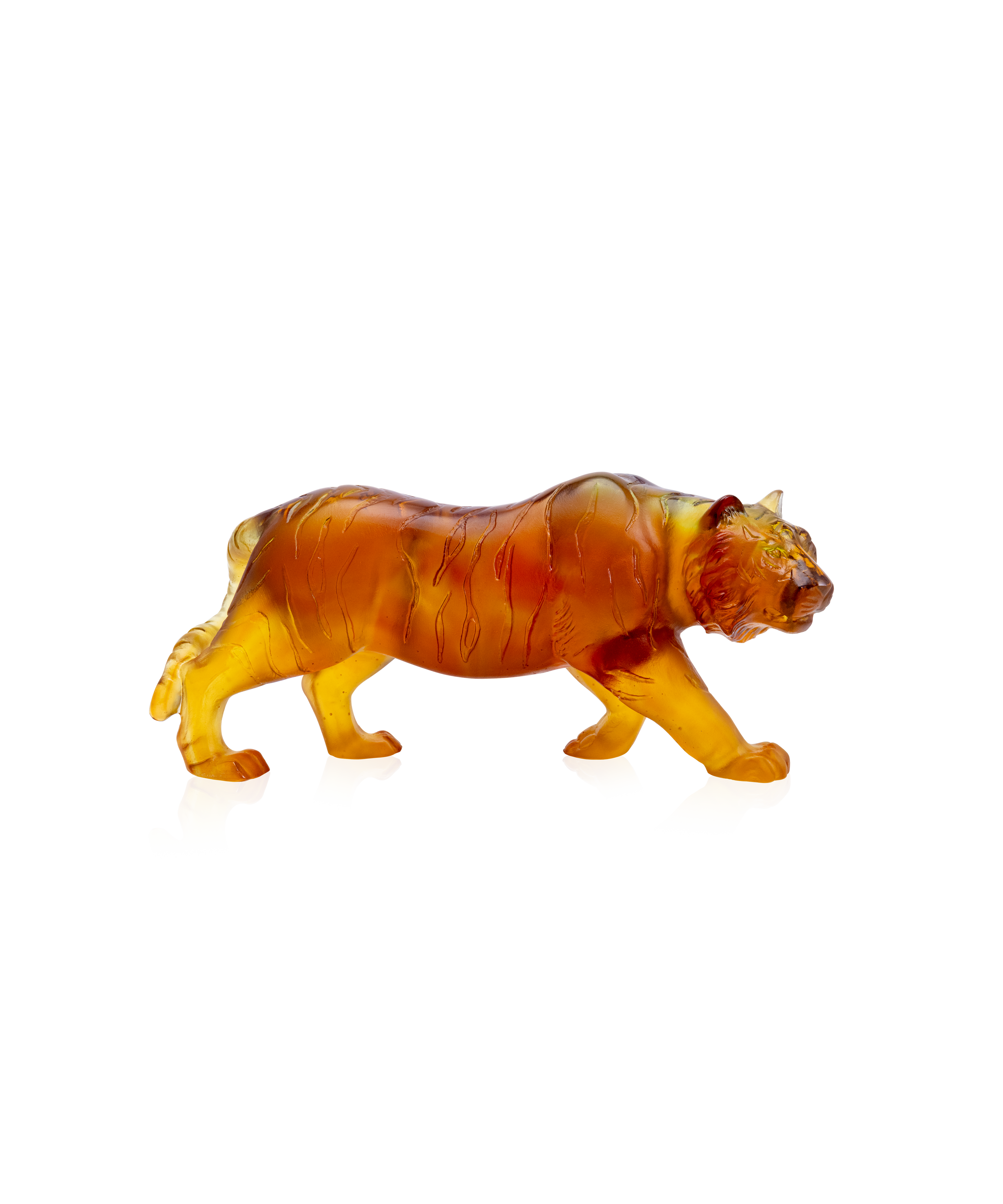 daum-tigre-sculpture-animali-re-cristal-ambre image 1