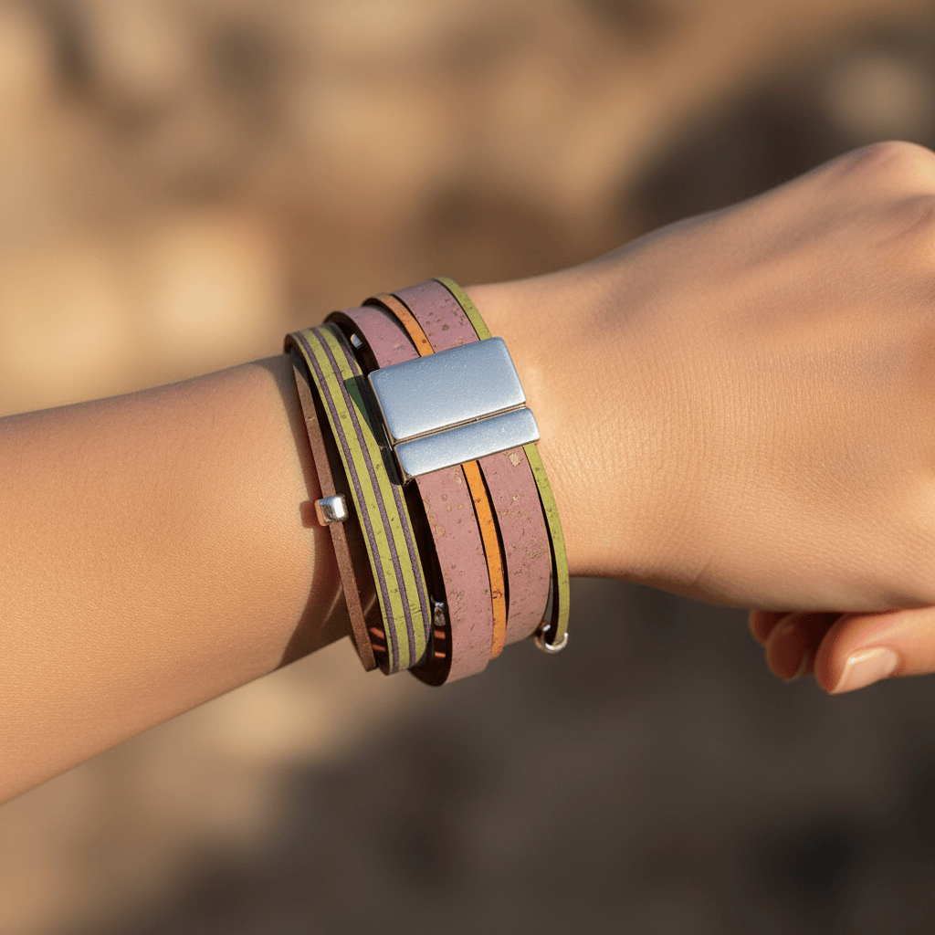 luisa-paix-o-bracelet-li-ge-5-lani-res-fermoir-aimant image 3