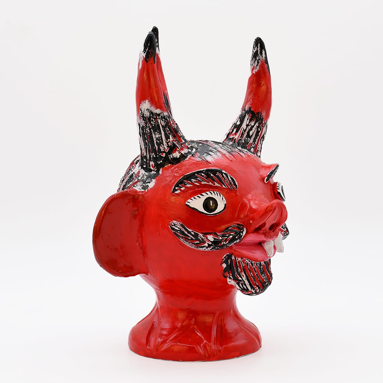 luisa-paix-o-cabe-a-de-diabo-30cm-sculpture-rouge-pi-ce-unique image 4