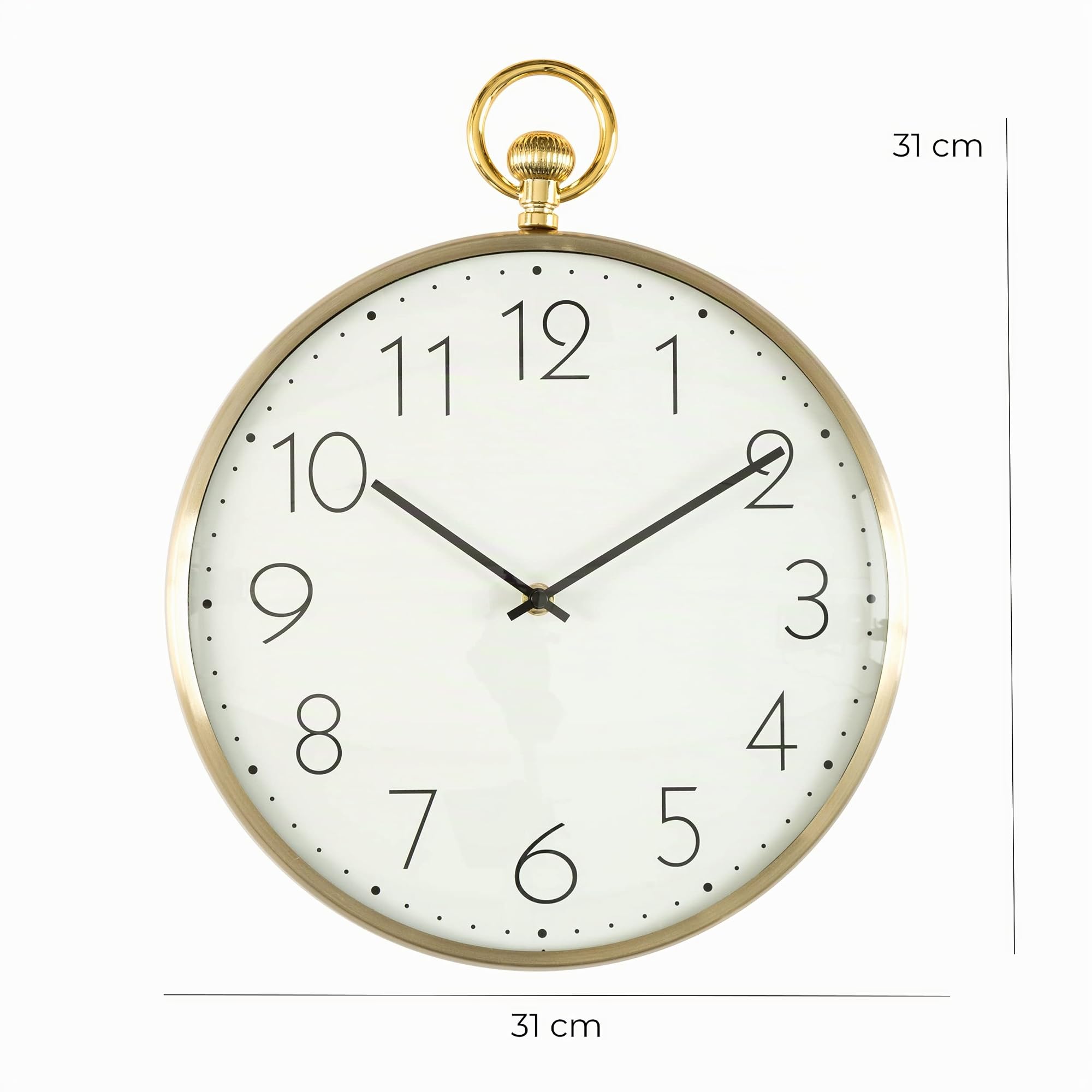 baroni-home-orologi-horloge-murale-pvc-chiffres-or-32x39-cm image 2