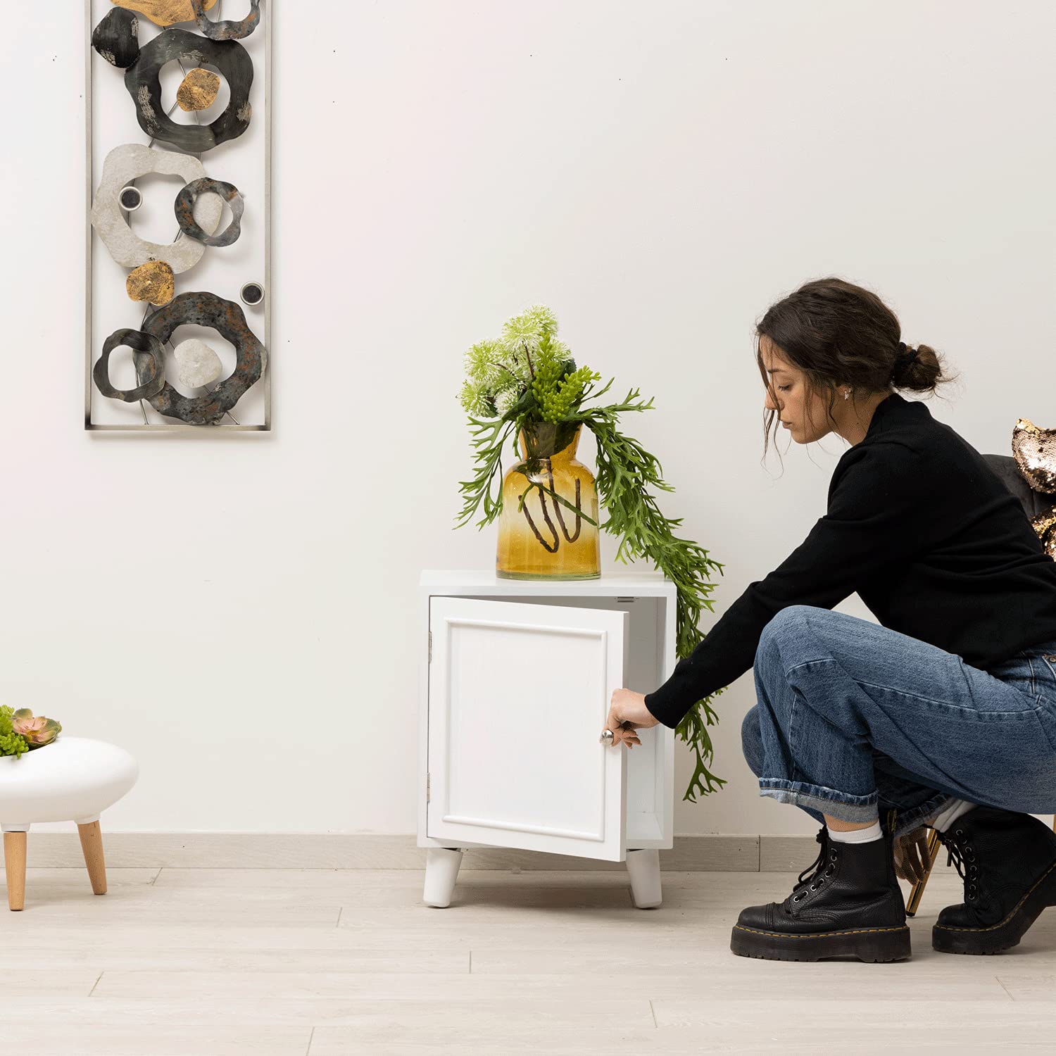 baroni-home-table-de-chevet-1-porte-meuble-blanc-40x30x51-cm image 4