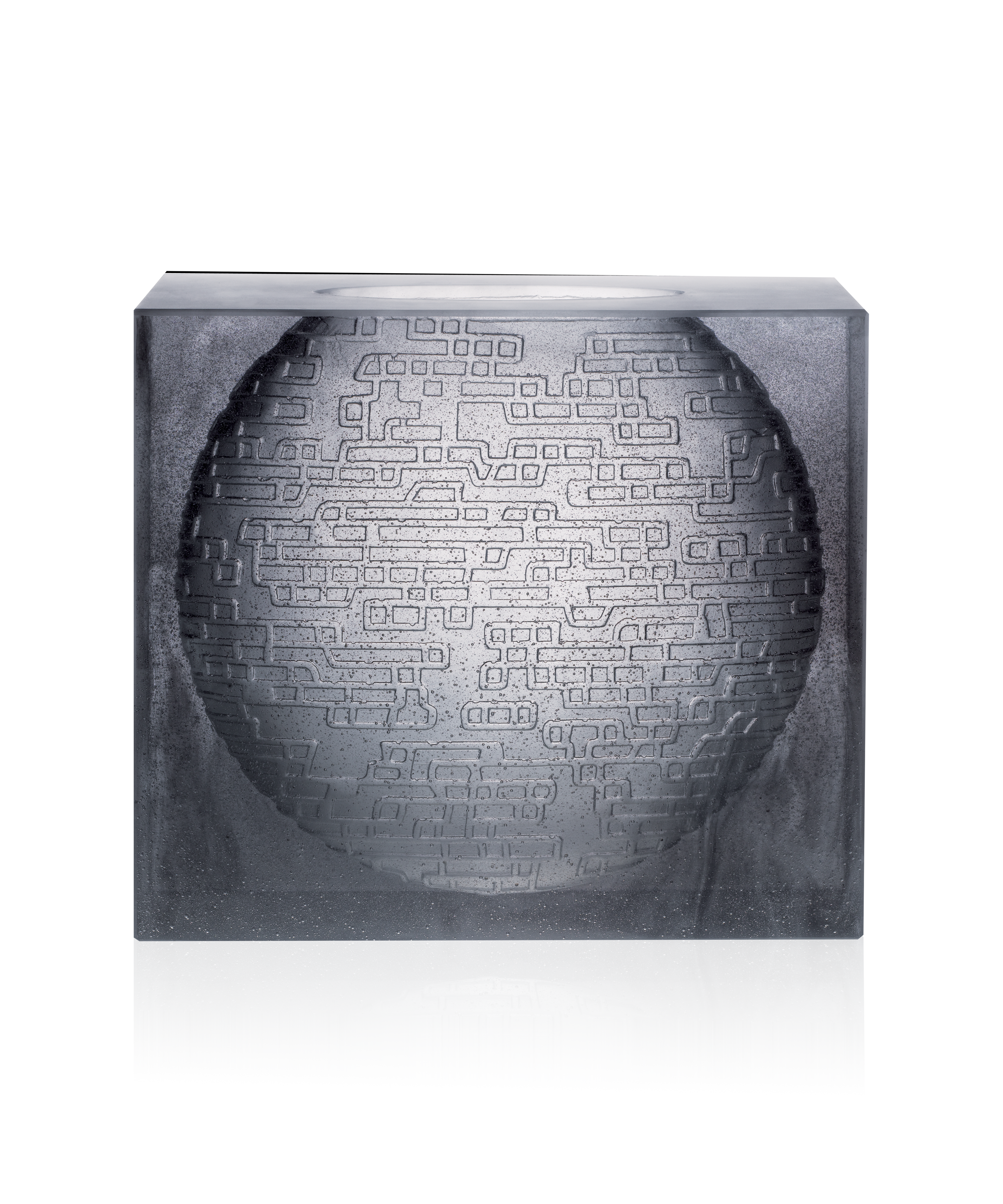 daum-art-cristal-vase-kumara-gris-jean-marie-massaud-vase-cristal-gris image 1