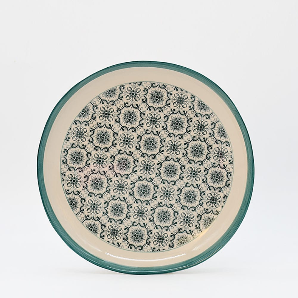 luisa-paix-o-padr-o-assiette-c-ramique-verte-27-cm image 1