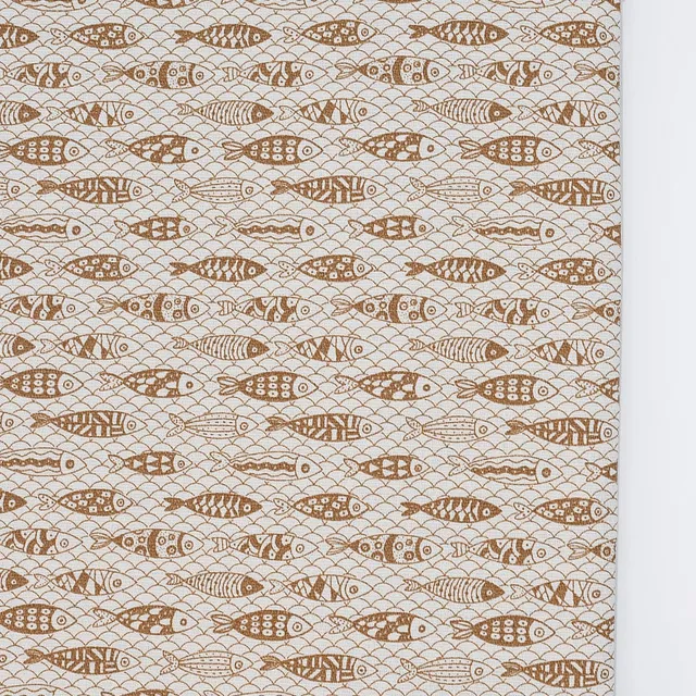 luisa-paix-o-sardinhas-nappe-coton-marron-200x150-cm image 1