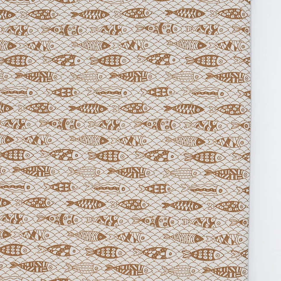 luisa-paix-o-sardinhas-nappe-coton-marron-200x150-cm image 1