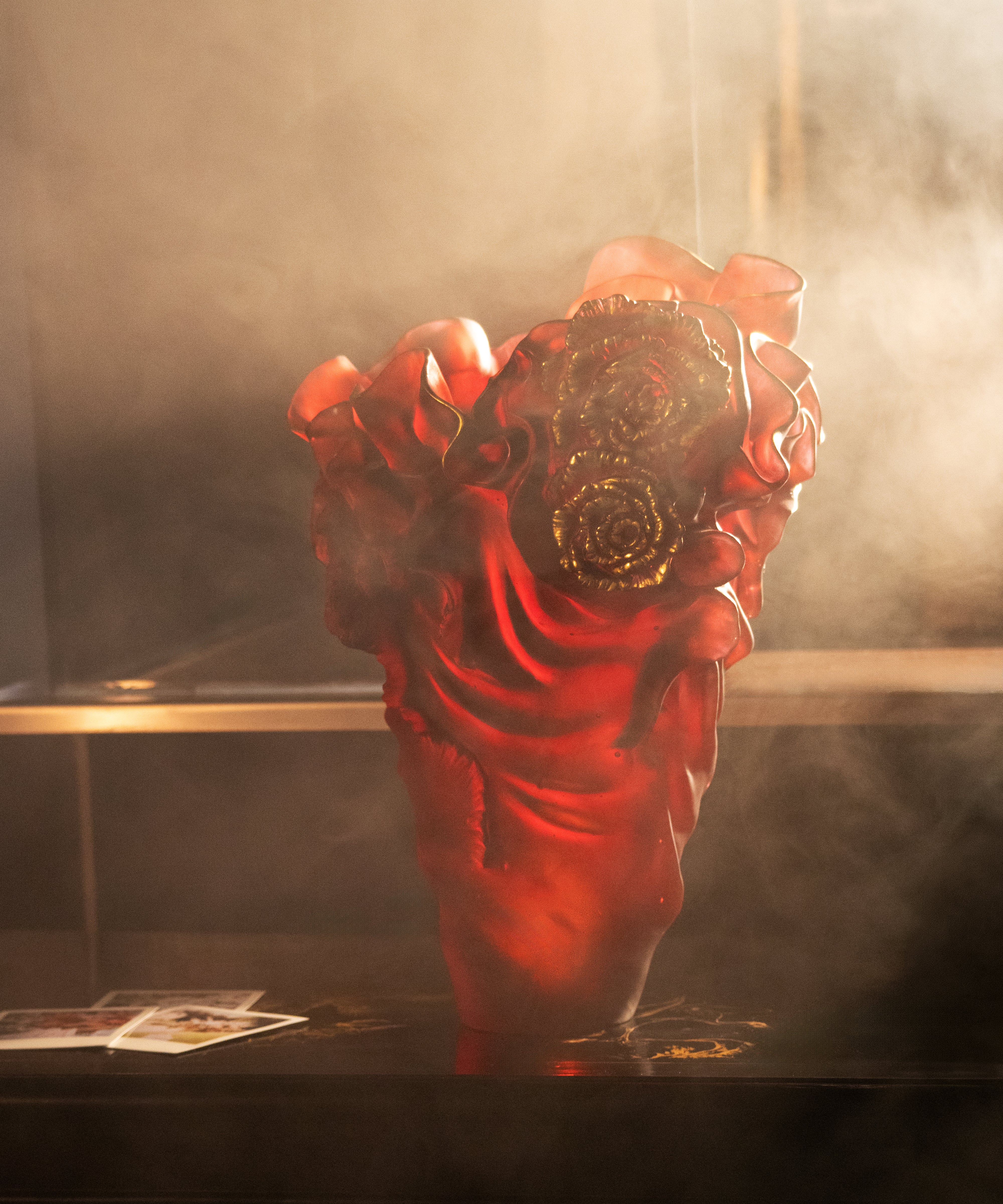 daum-rose-royale-vase-grand-mod-le-rouge-et-or-50-ex image 2