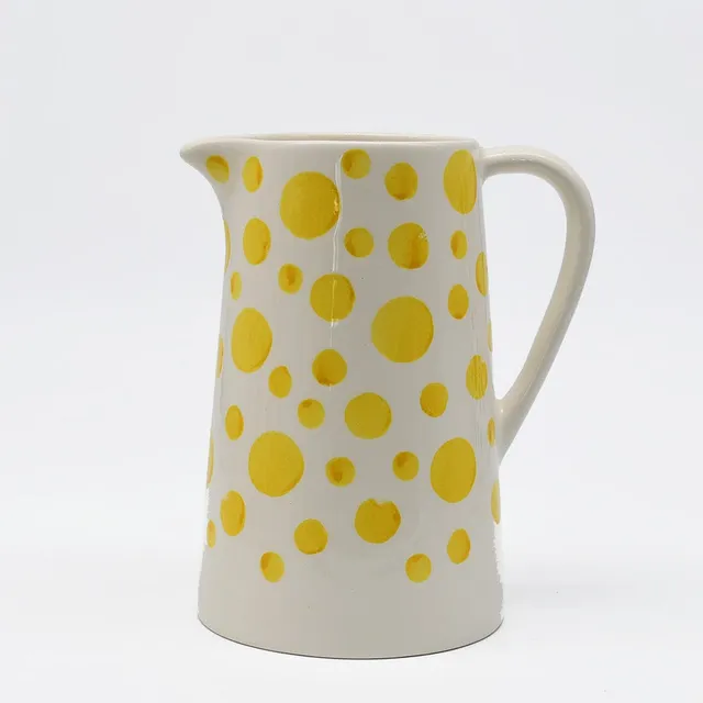 luisa-paix-o-carafe-pois-en-c-ramique-jaune-18-cm image 1