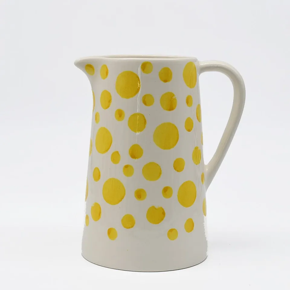luisa-paix-o-carafe-pois-en-c-ramique-jaune-18-cm image 1