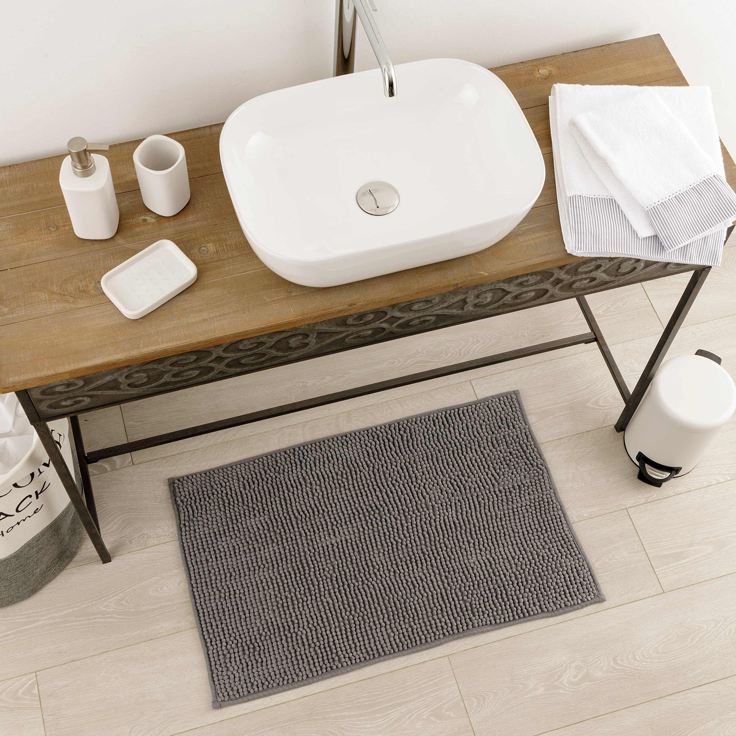 baroni-home-tessile-bagno-tapis-de-bain-gris-50x80-antid-rapant image 2
