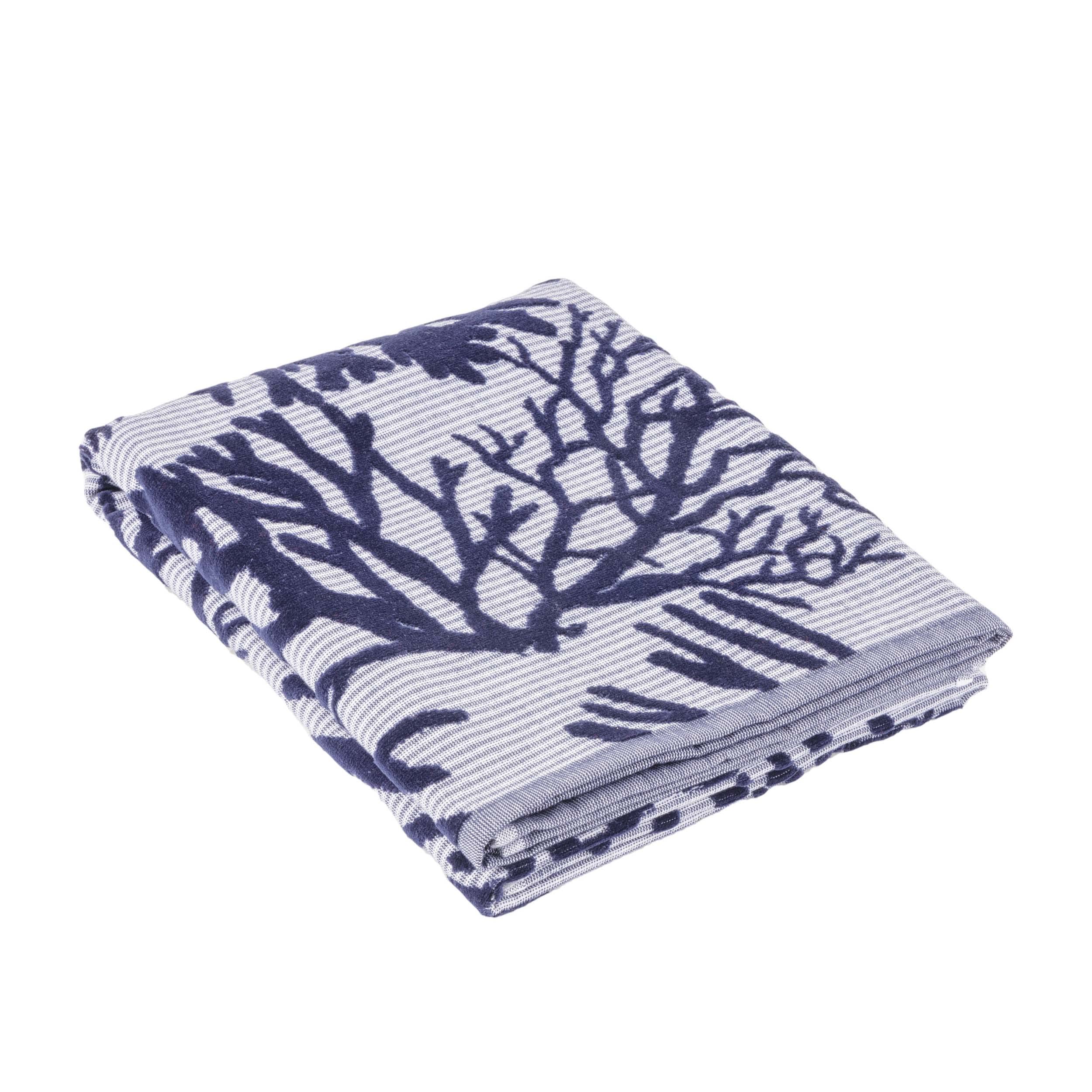 baroni-home-outdoor-serviette-plage-coton-bleu-royal-90x160-cm image 7