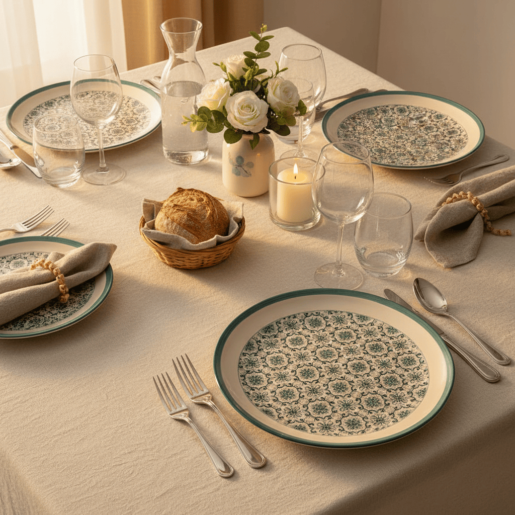 luisa-paix-o-padr-o-assiette-c-ramique-verte-27-cm image 2