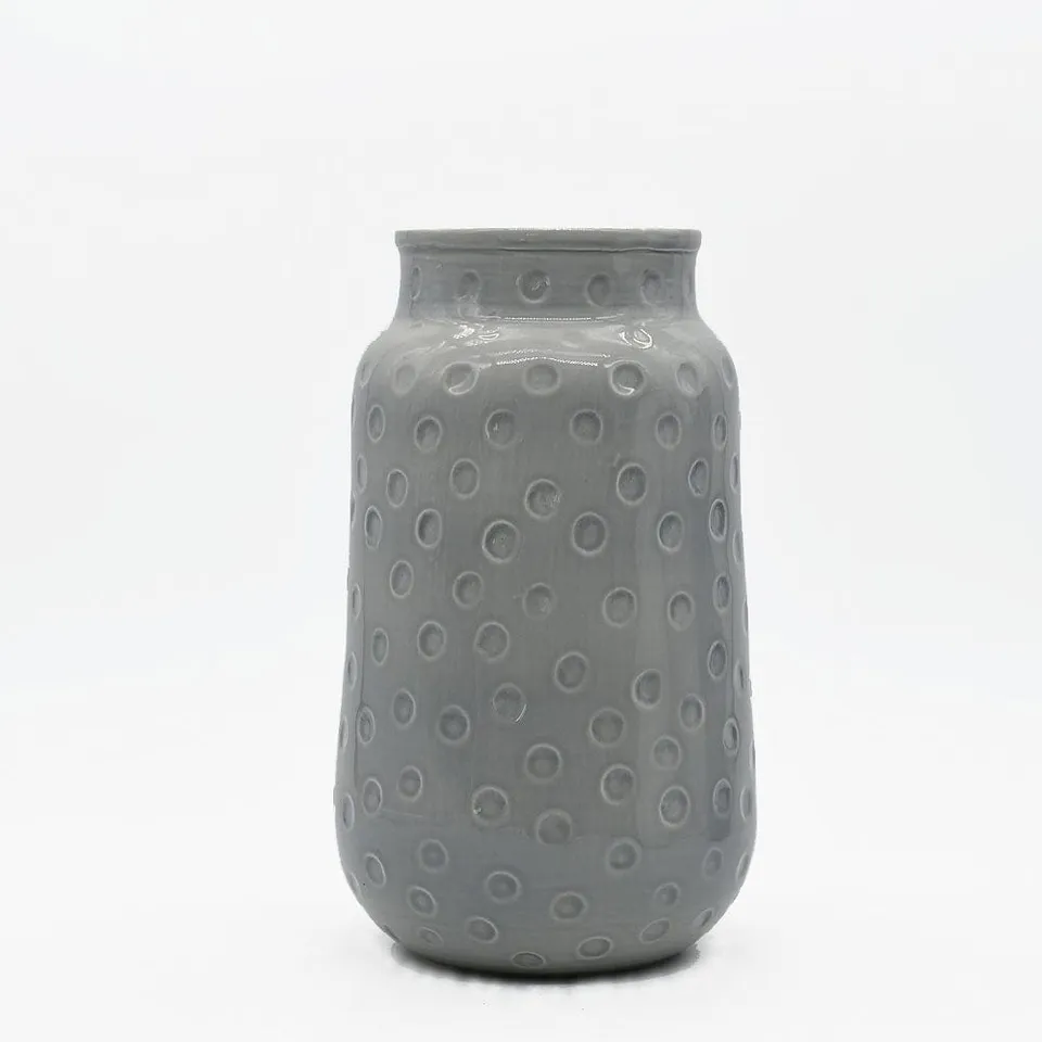 luisa-paix-o-d-coration-vase-c-ramique-gris-24-cm-fait-main image 1