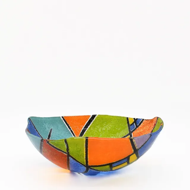 luisa-paix-o-saladier-verre-marinha-grande-20cm-fait-main image 1