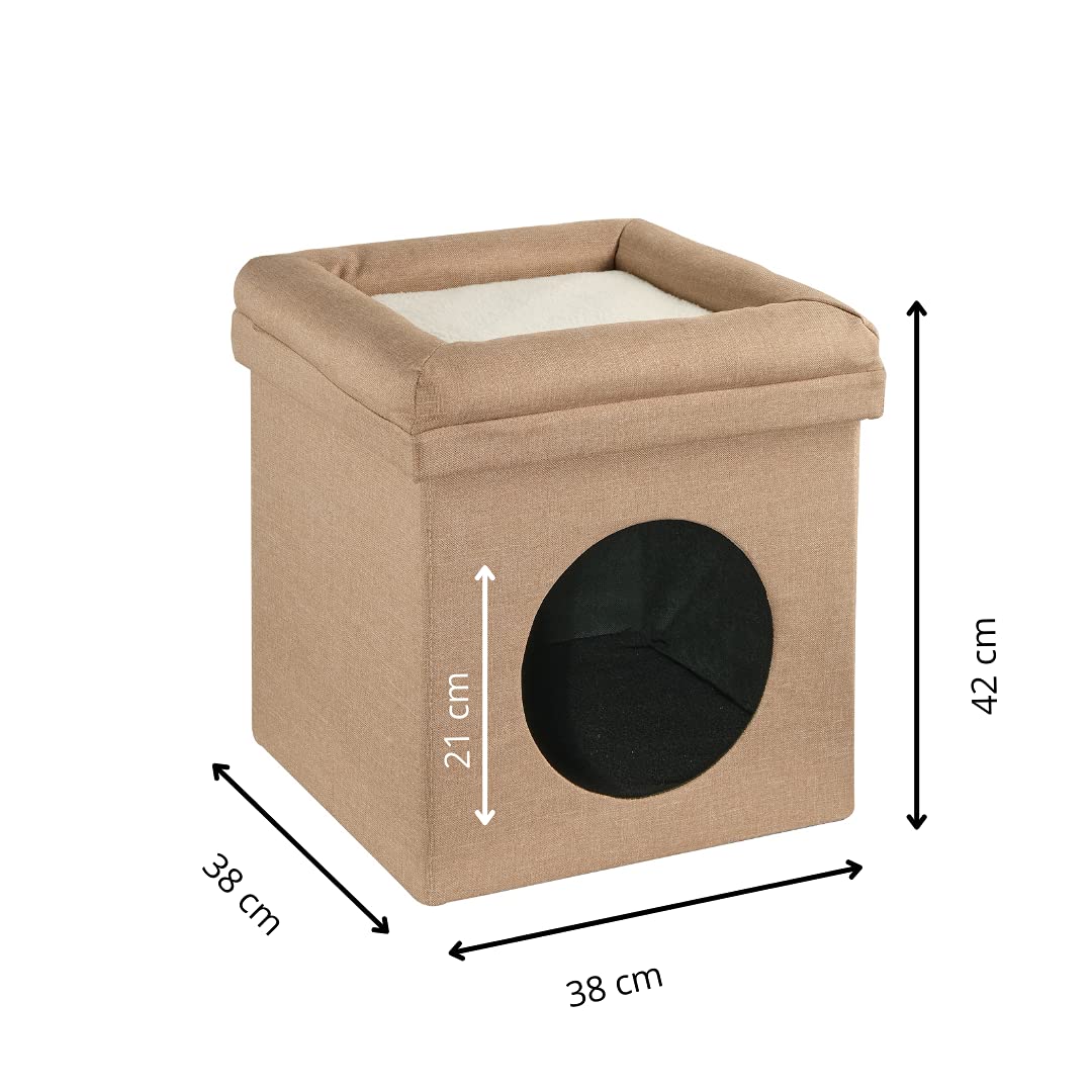 baroni-home-pet-panier-chien-chat-pliable-tourterelle-38x38x42 image 2