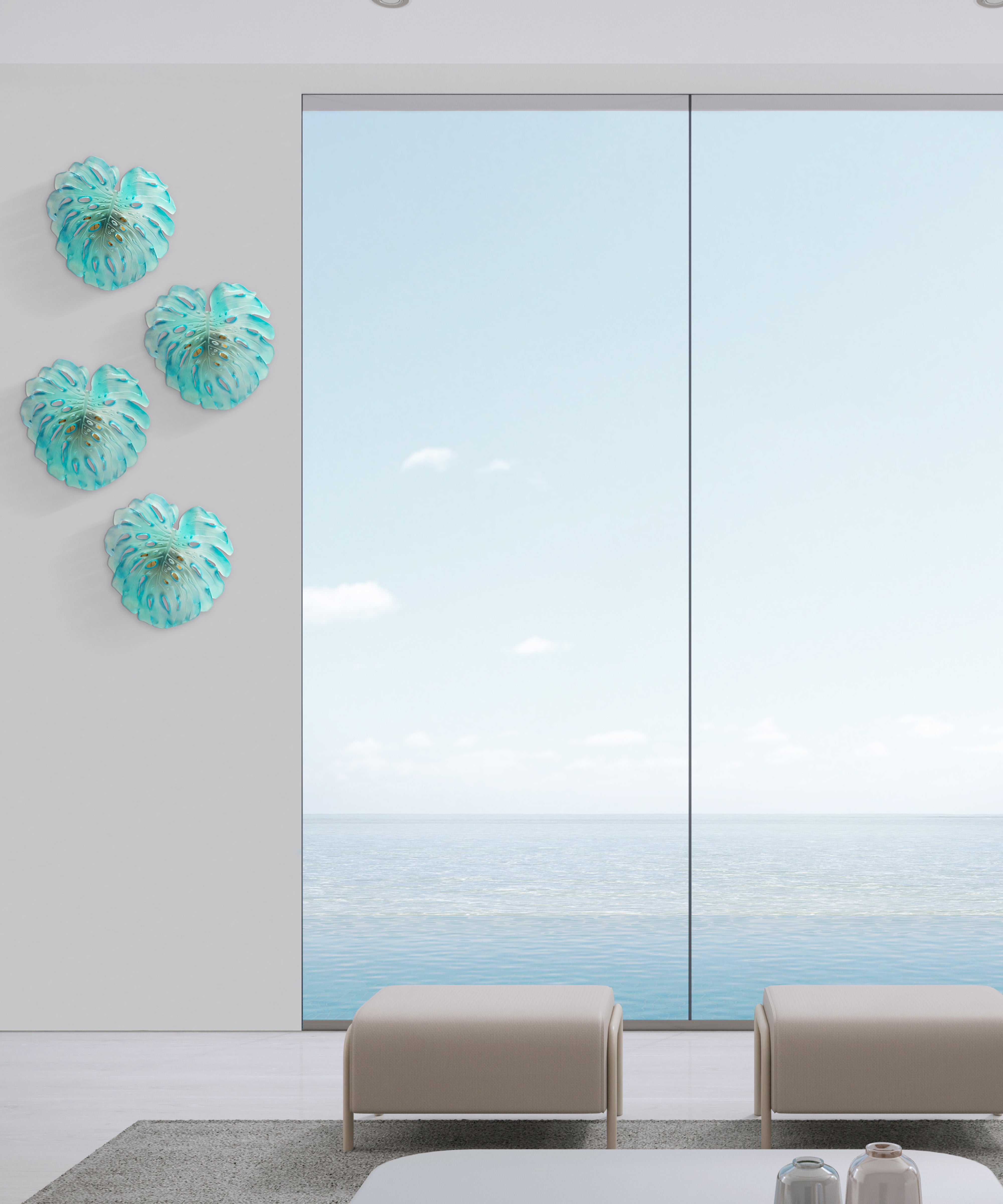daum-monstera-feuille-murale-turquoise-petit-mod-le-cristal image 5