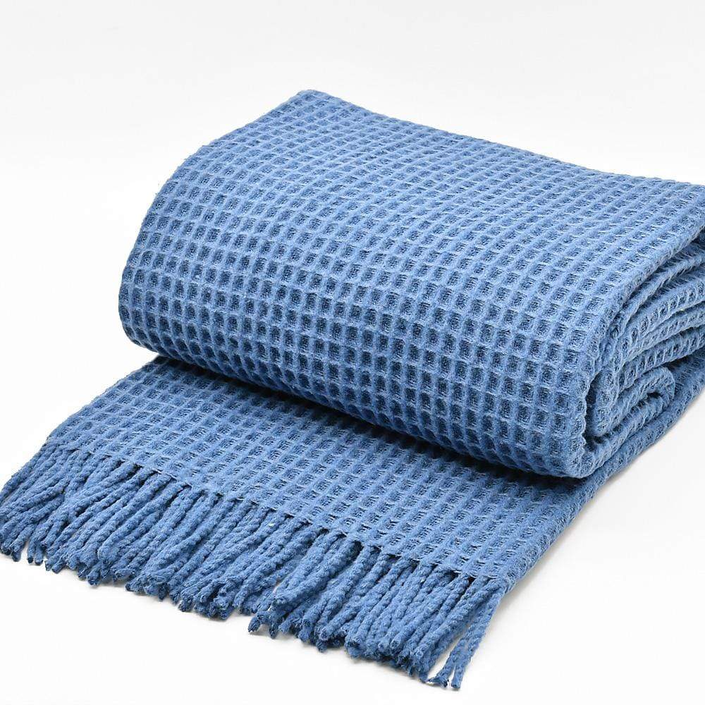 luisa-paix-o-plaid-coton-gaufr-bleu-200x140-cm image 2