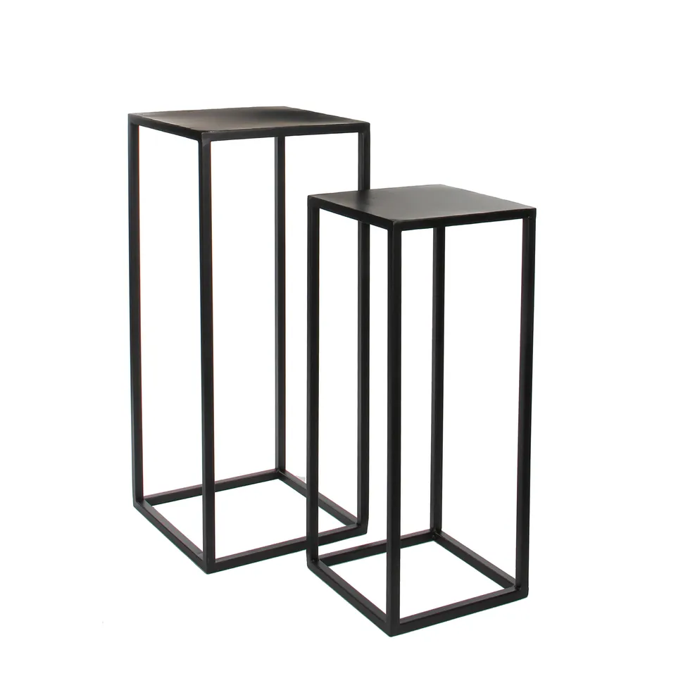 mica-decorations-goa-lot-2-tables-d-appoint-m-tal-noir-70-cm image 1