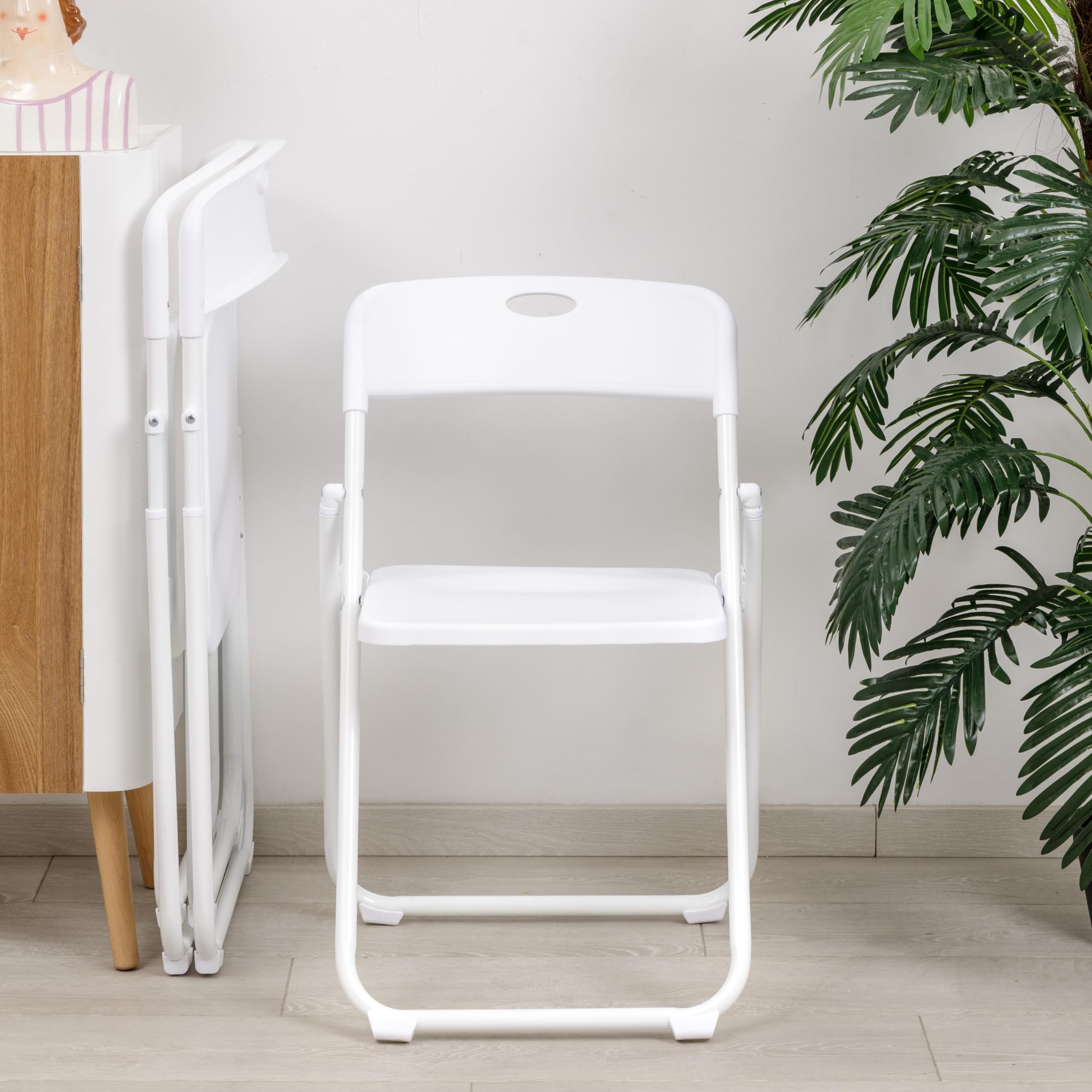 baroni-home-sedie-chaise-pliante-blanche-acier-pvc-1-pi-ce image 2